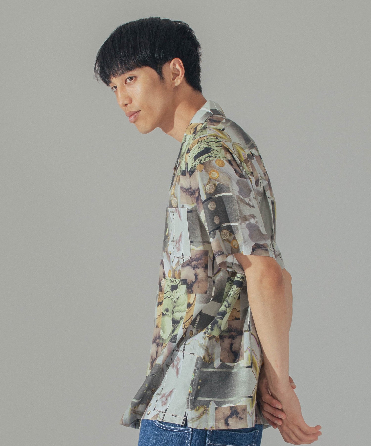 BAL/バル/COLLAGE LYOCELL SS SHIRT/BAL-2095