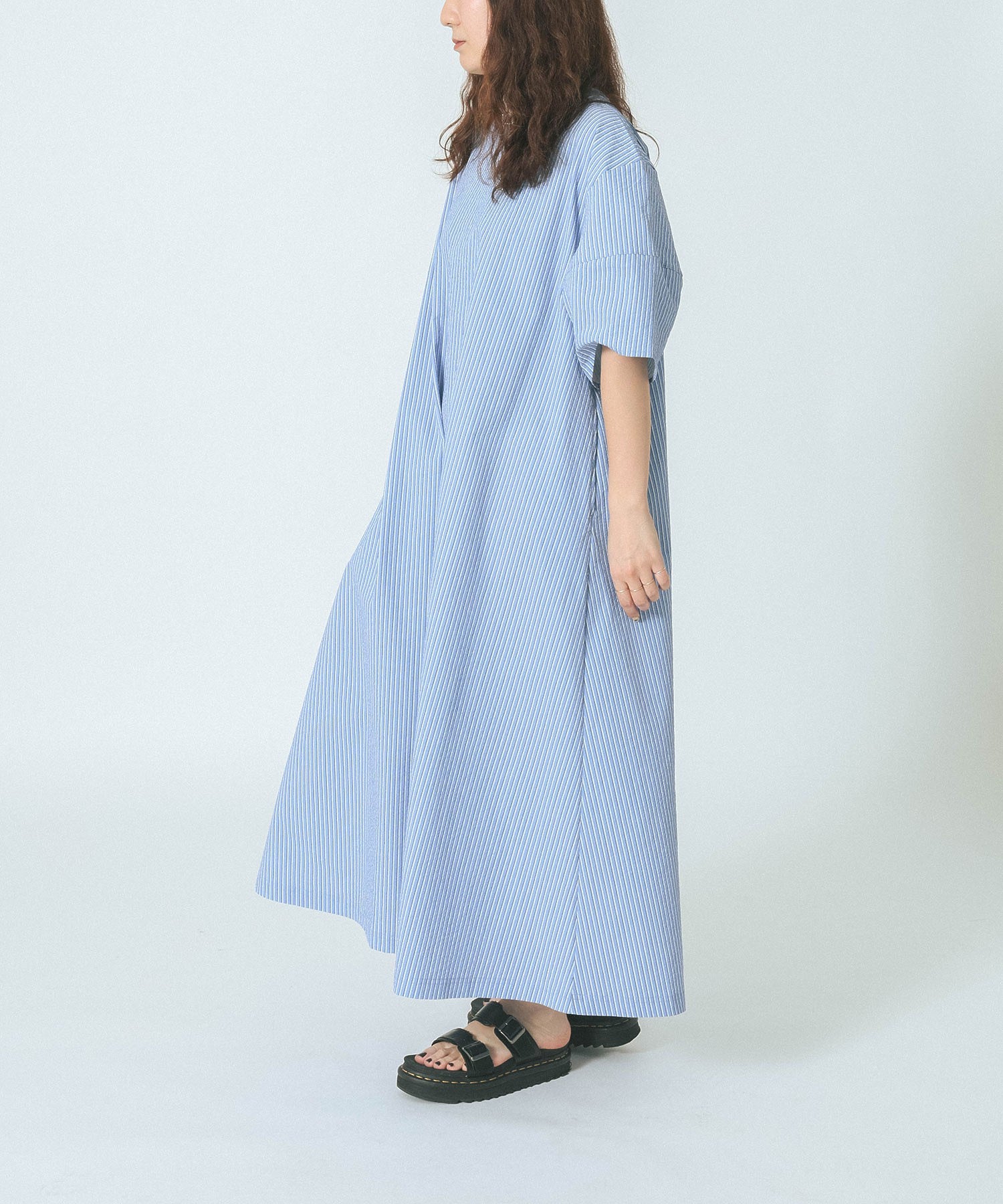 THOUSAND MILE×GENE HEAVENS/VOLUME SLEEVE SMOCK DRESS