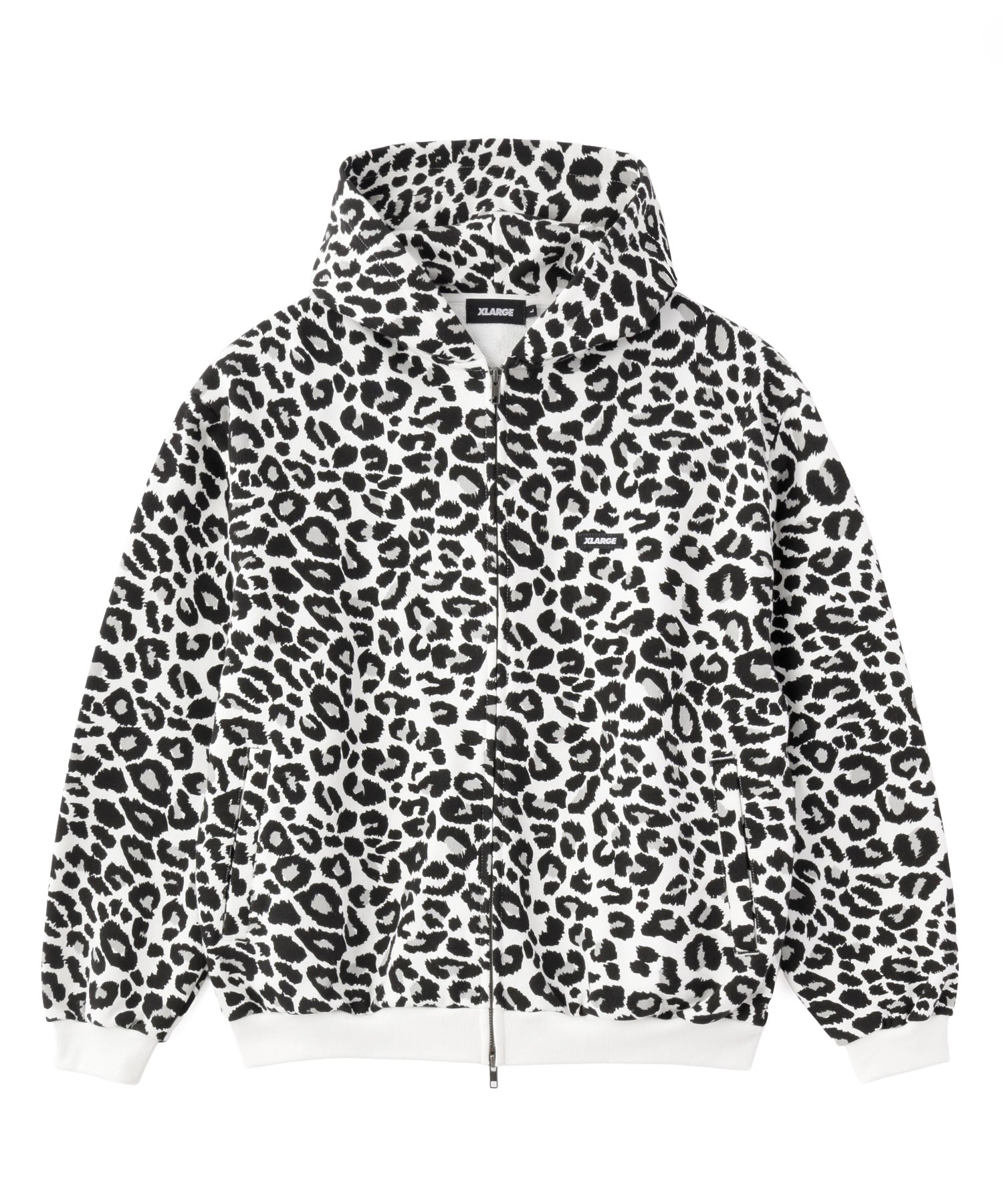 LEOPARD ZIP HOODED SWEATSHIRT
