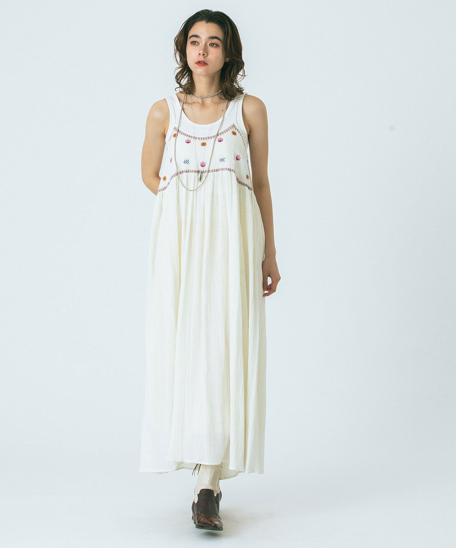 HLAADA for ROSE BUD/EMBROIDERY SLIP DRESS