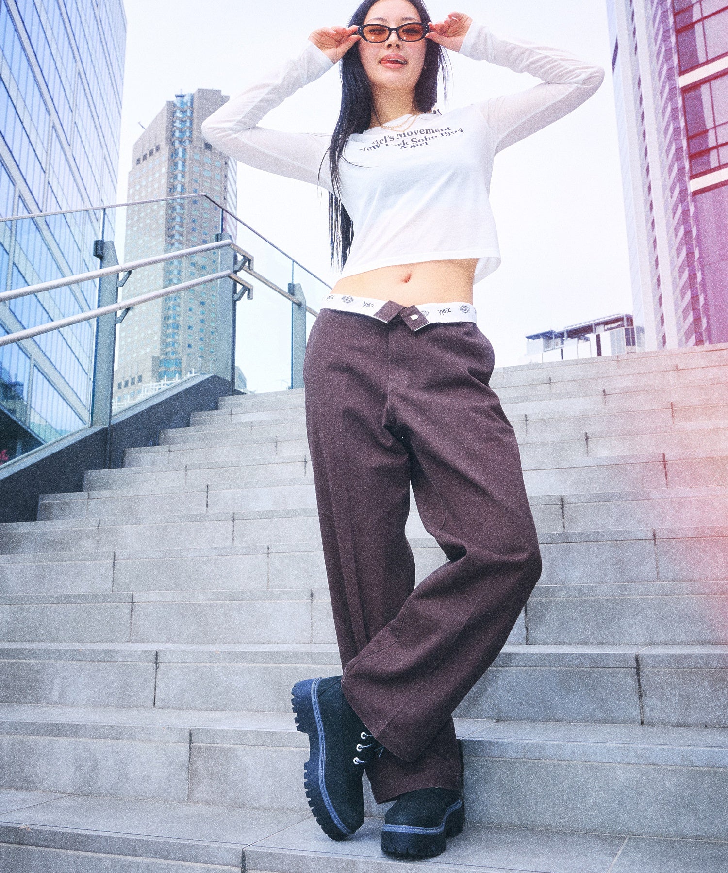 X-girl × Dickies WASHED WORK PANTS