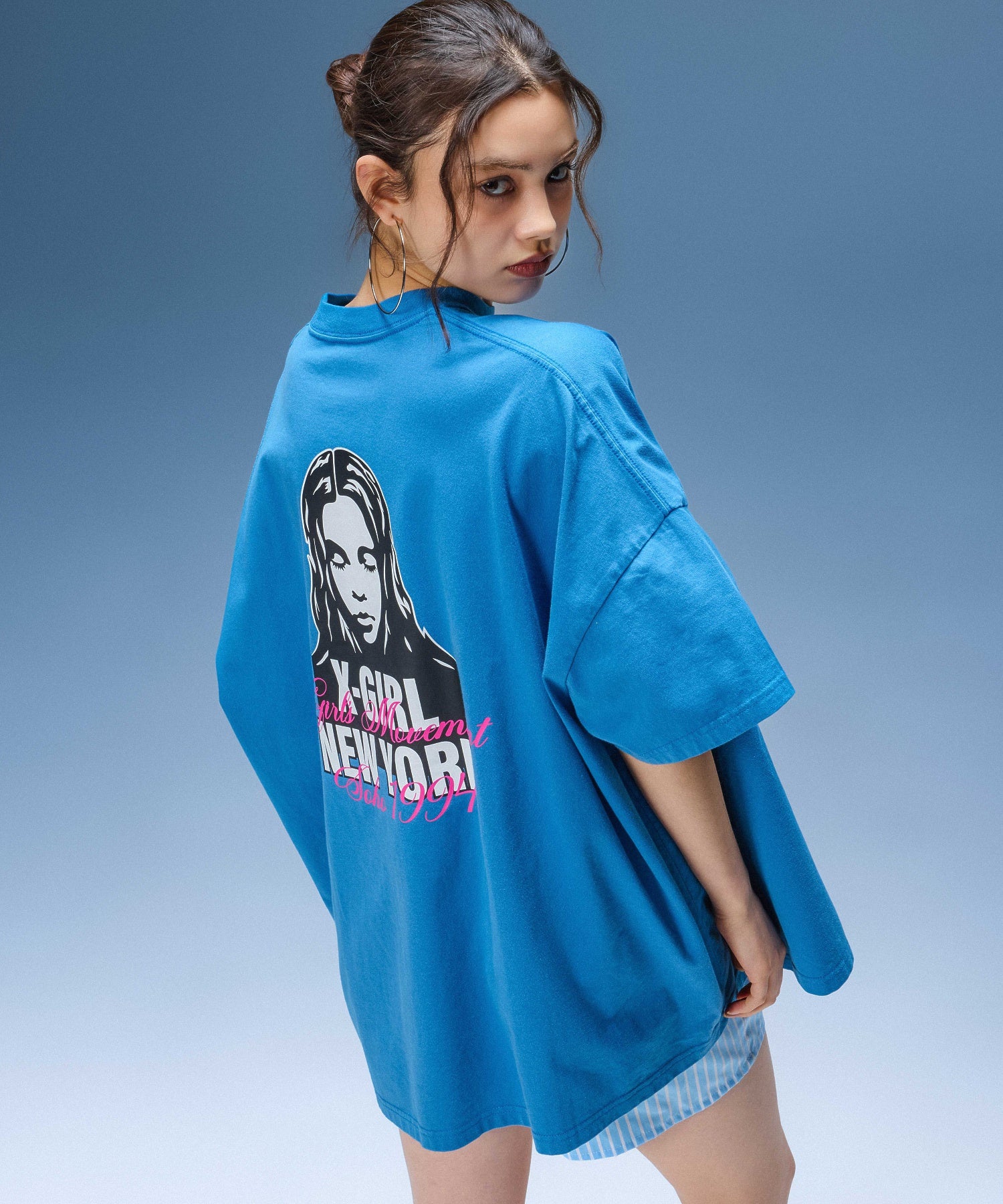 FACE AND SCRIPT MIX LOGO S/S BIG TEE DRESS