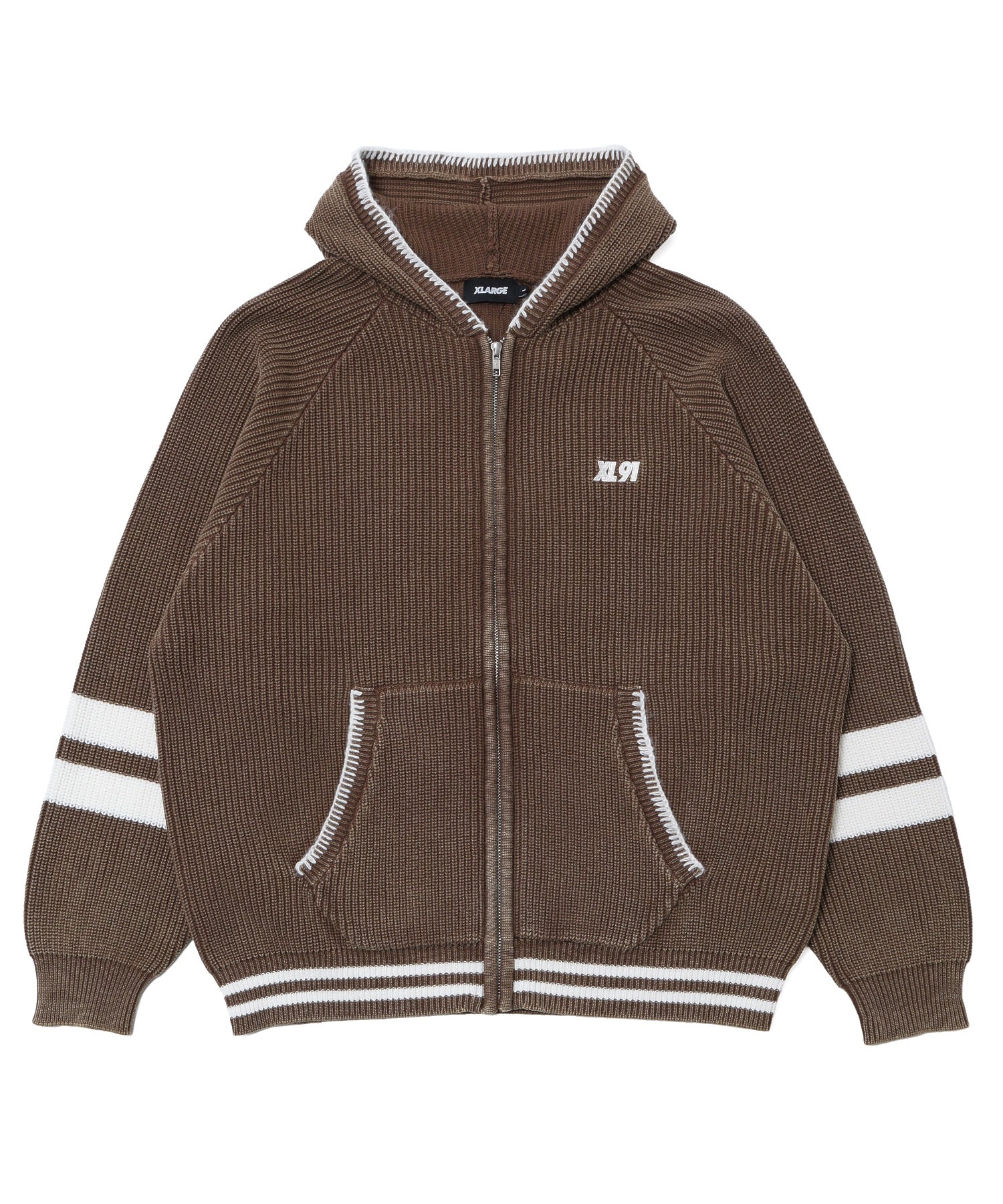 FADED ZIP HOODED SWEATER
