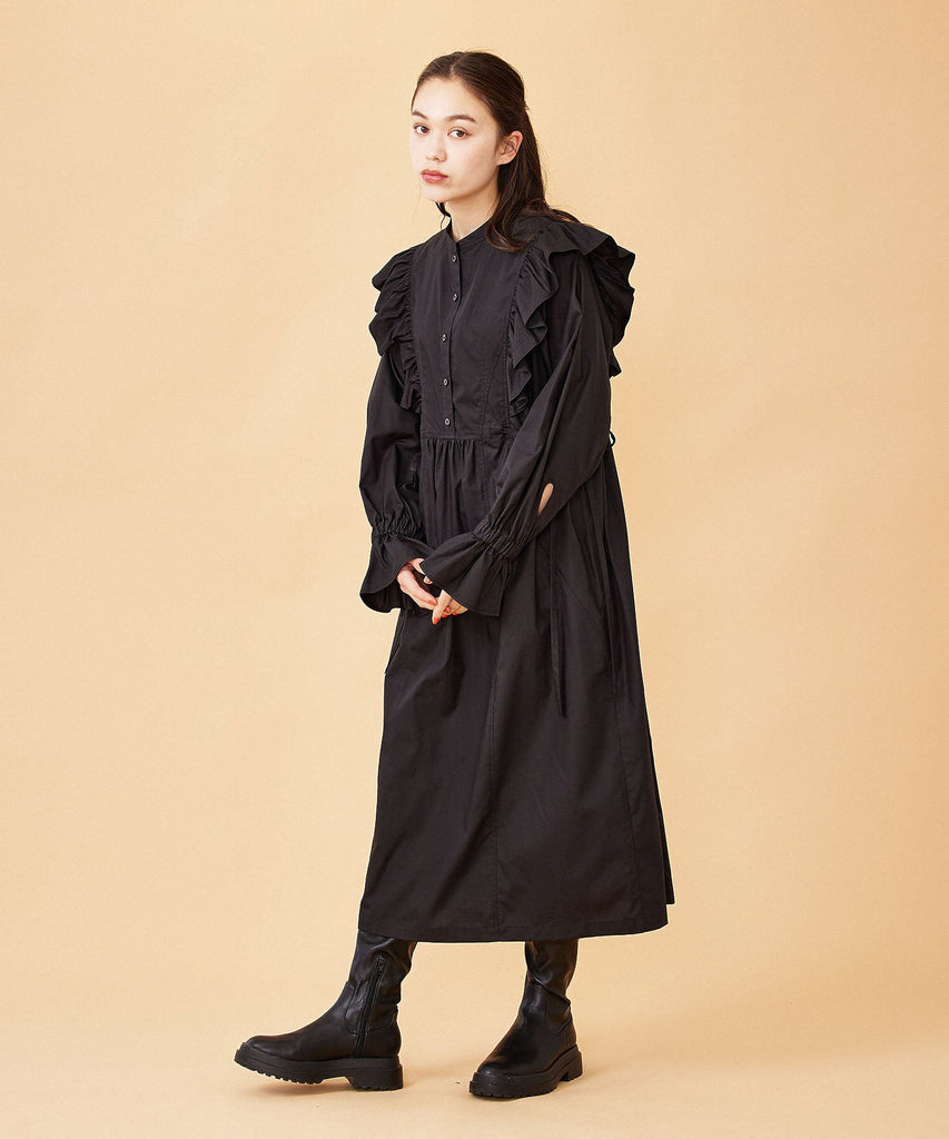 【極美品】CADUNE カデュネ　サテンフリルジレ　黒色　38 RUFFLE DRESS MILKFED. – calif（カリフ）公式サイト