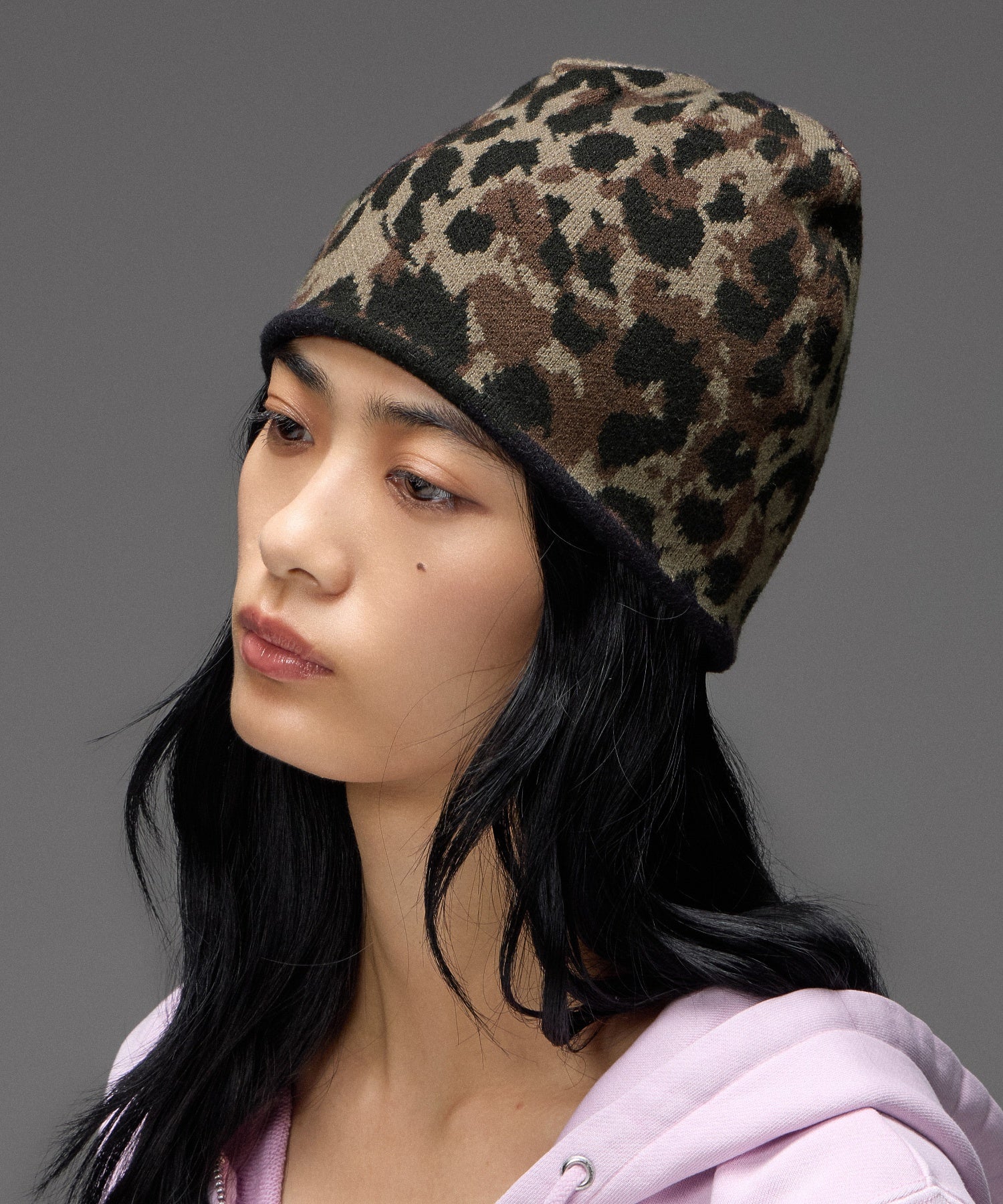 X-GIRL LOGO REVERSIBLE JACQUARD BEANIE