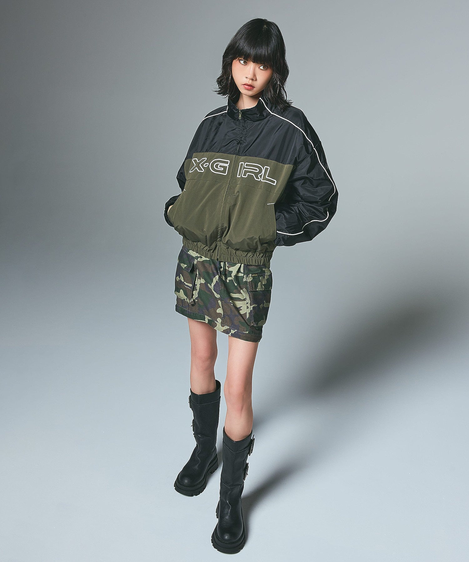 X-girl LOGO EMBROIDERY JACKET