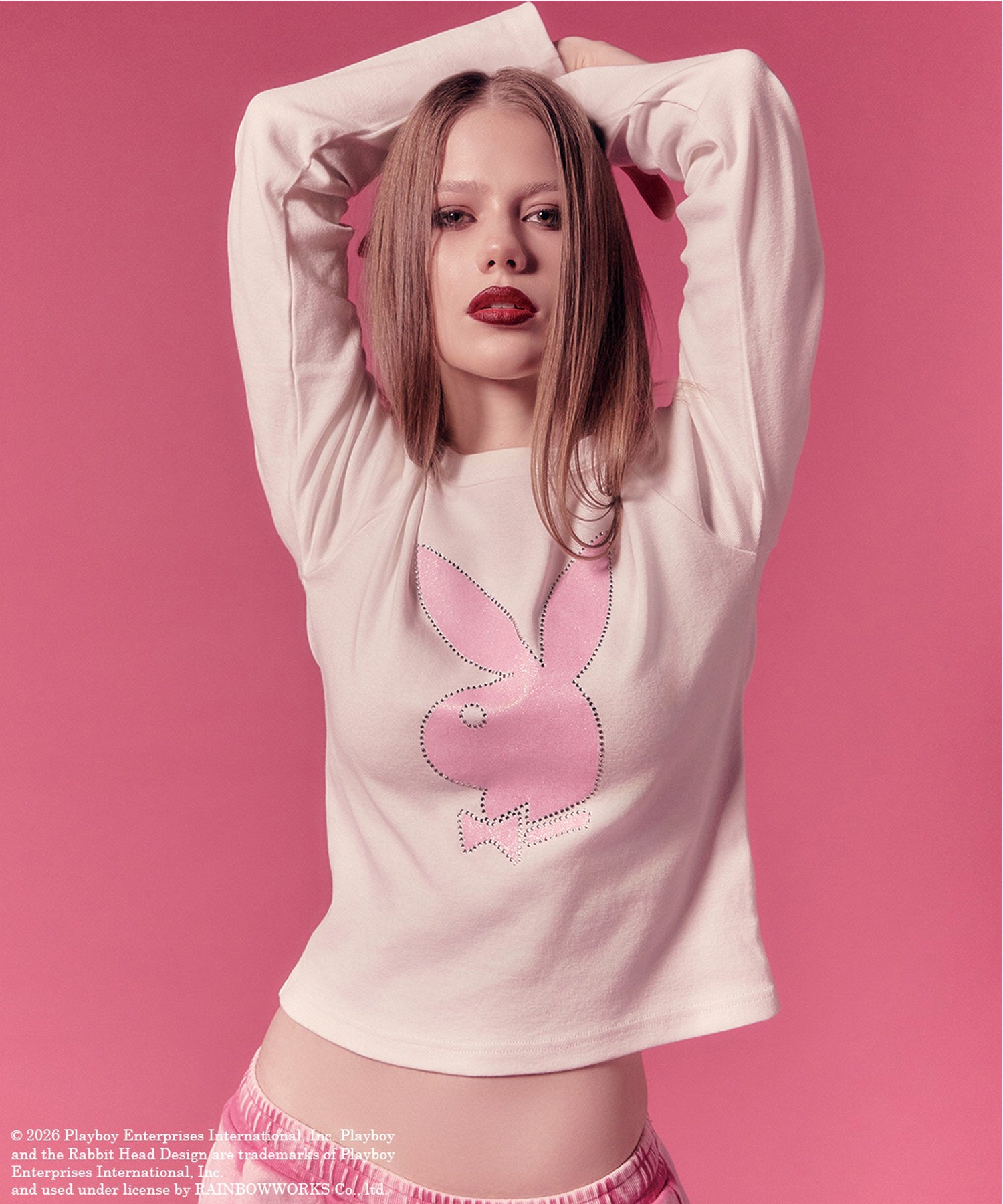 PLAYBOY × X-girl L/S BABY TEE