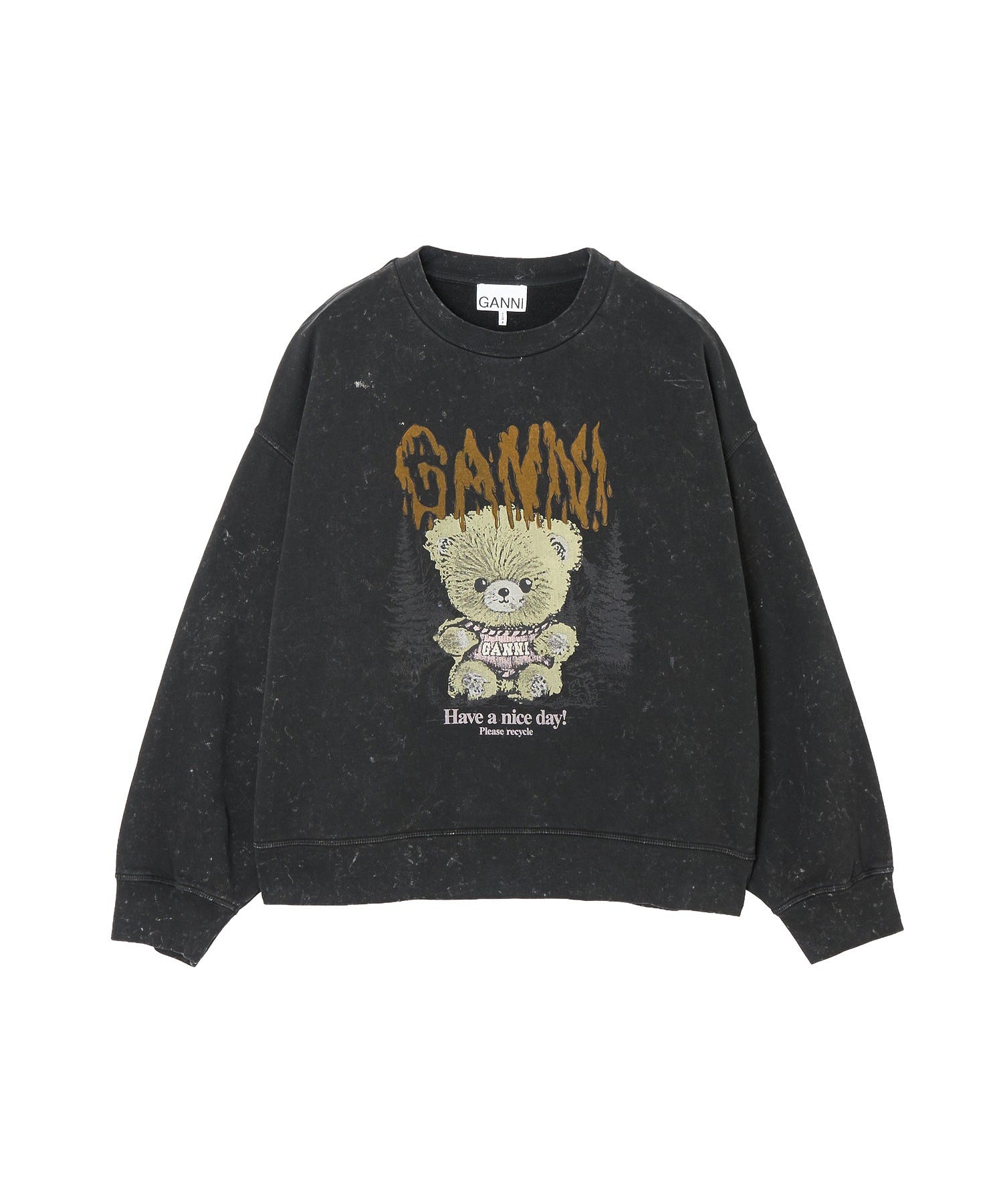 GANNI/ISOLI CREWNECK TEDDY FOREST PRINT