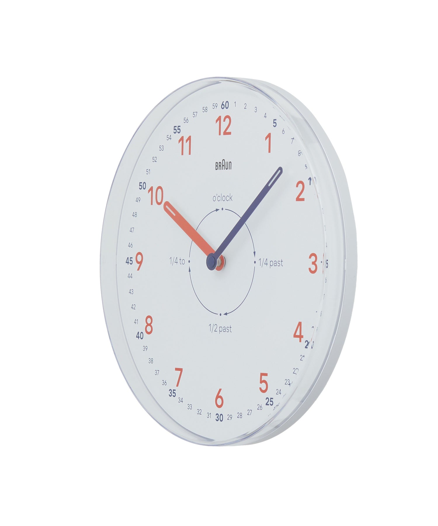 BRAUN Time Teacher WALL CLOCK WHITE BC26TW（ブラウン タイムティーチャー アナログ 壁掛け時計 ホワイト×オレンジ）