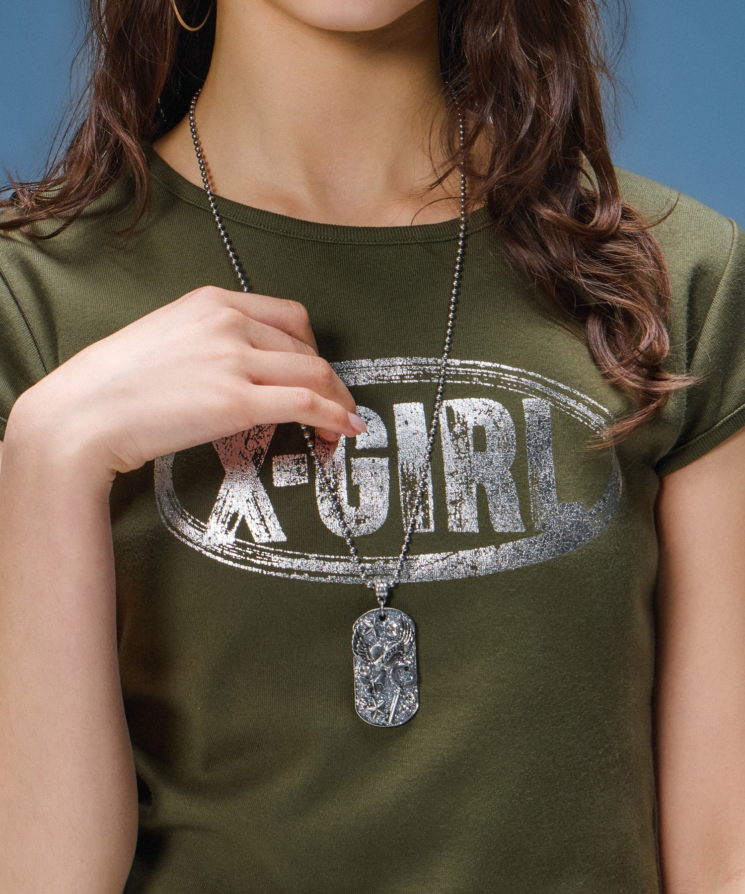 OVAL LOGO CRACKED FOIL PRINT S/S BABY TEE