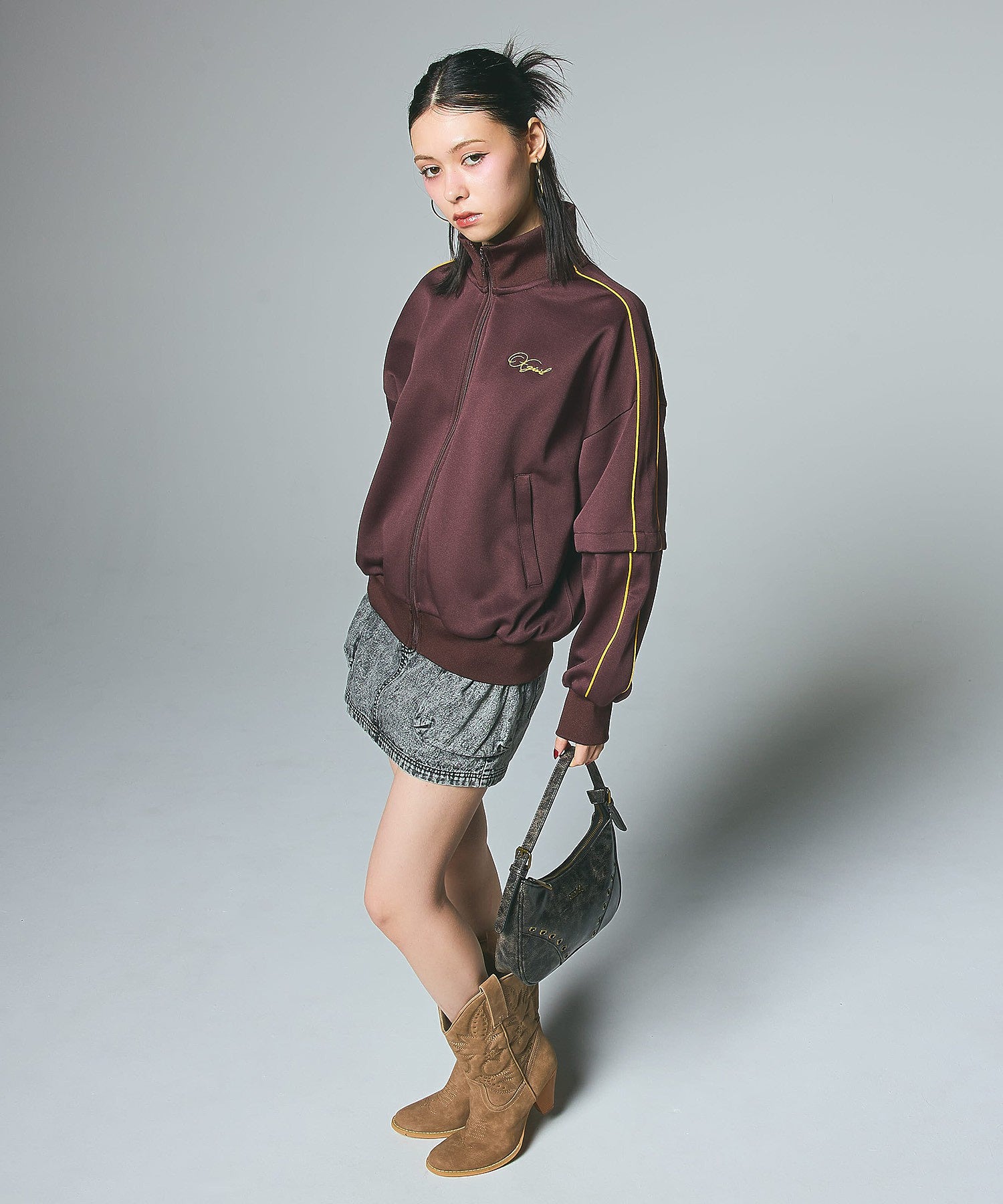 EYELET FAUX LEATHER HAND BAG