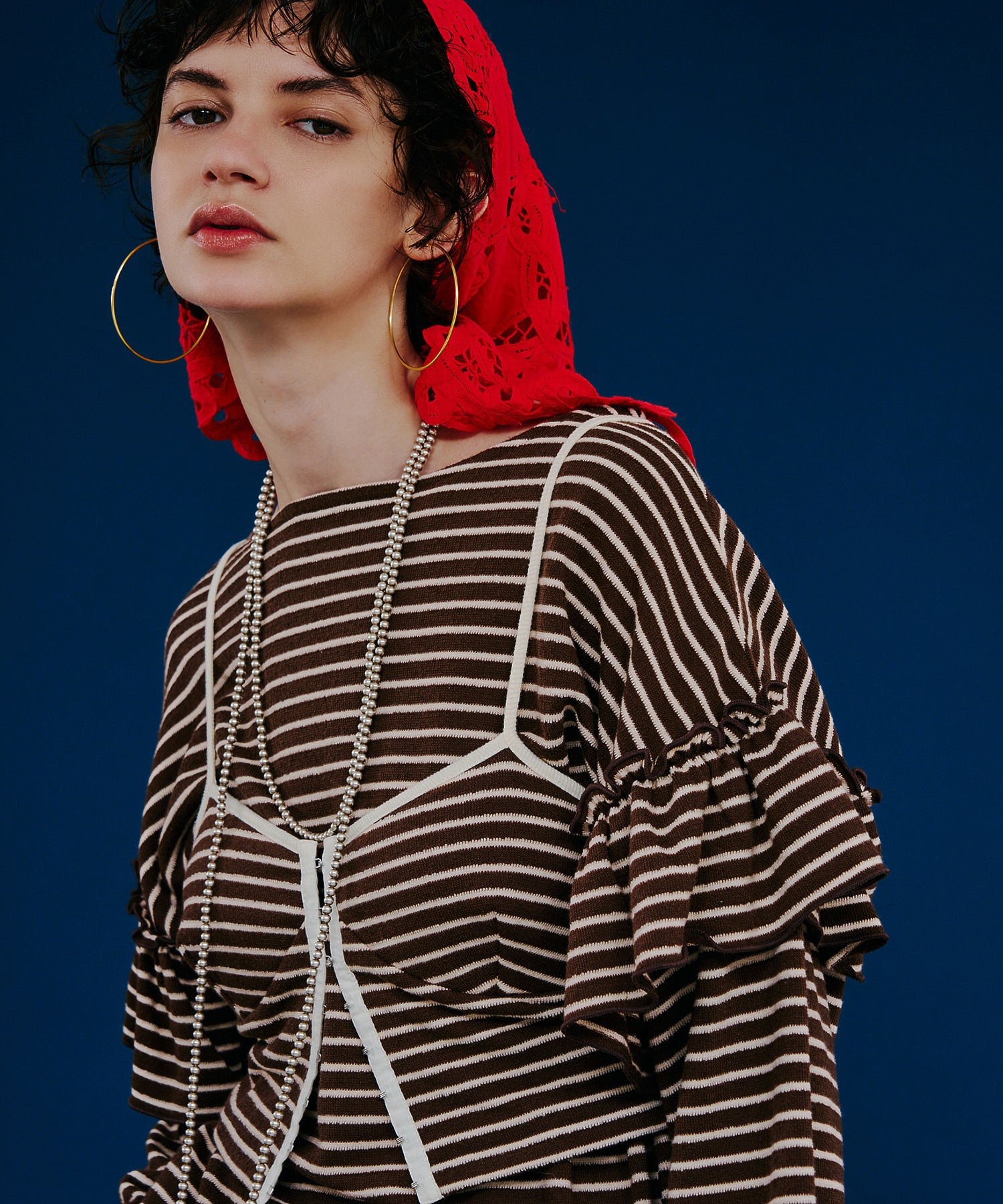 mag.by c/FRILL STRIPE L/S TOP