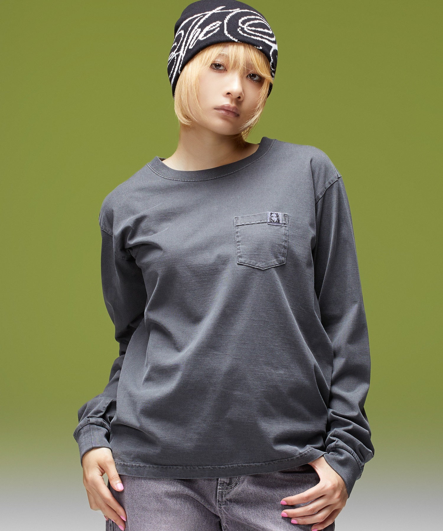 PIGMENT DYED POCKET L/S TEE