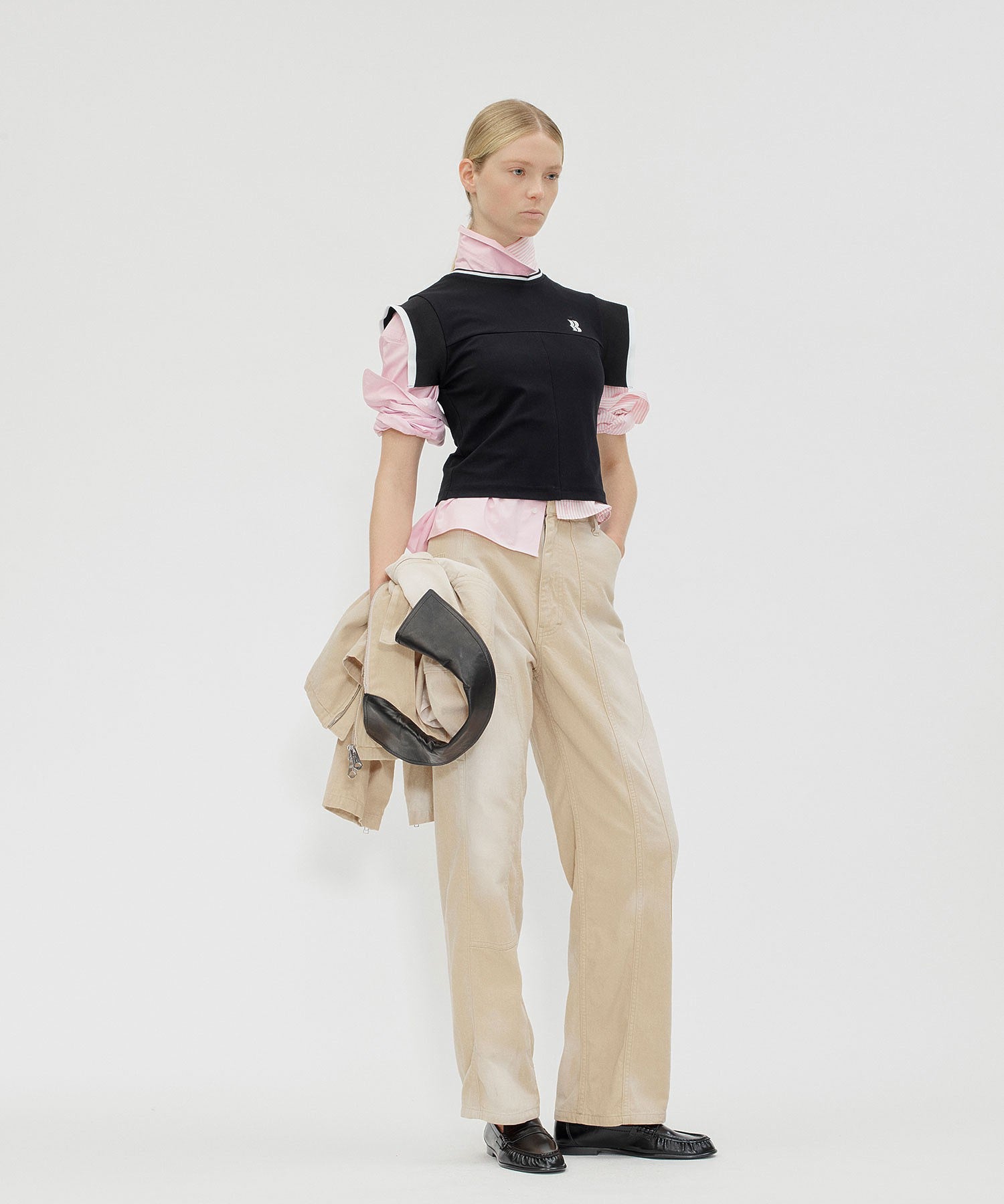 BASICKS/POLO SLEEVE T-SHIRT
