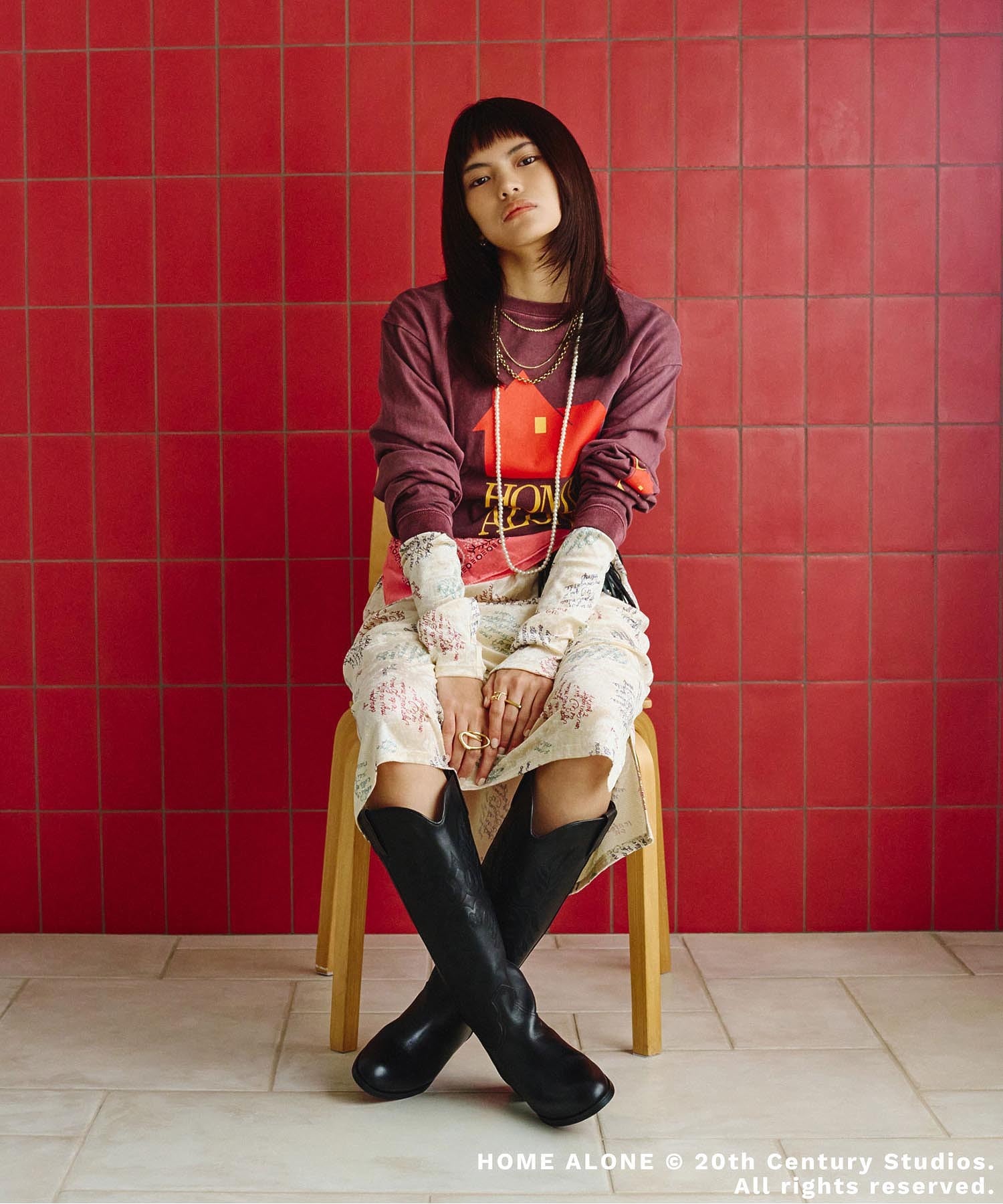 CREOLME/HOME ALONE /L/S TEE