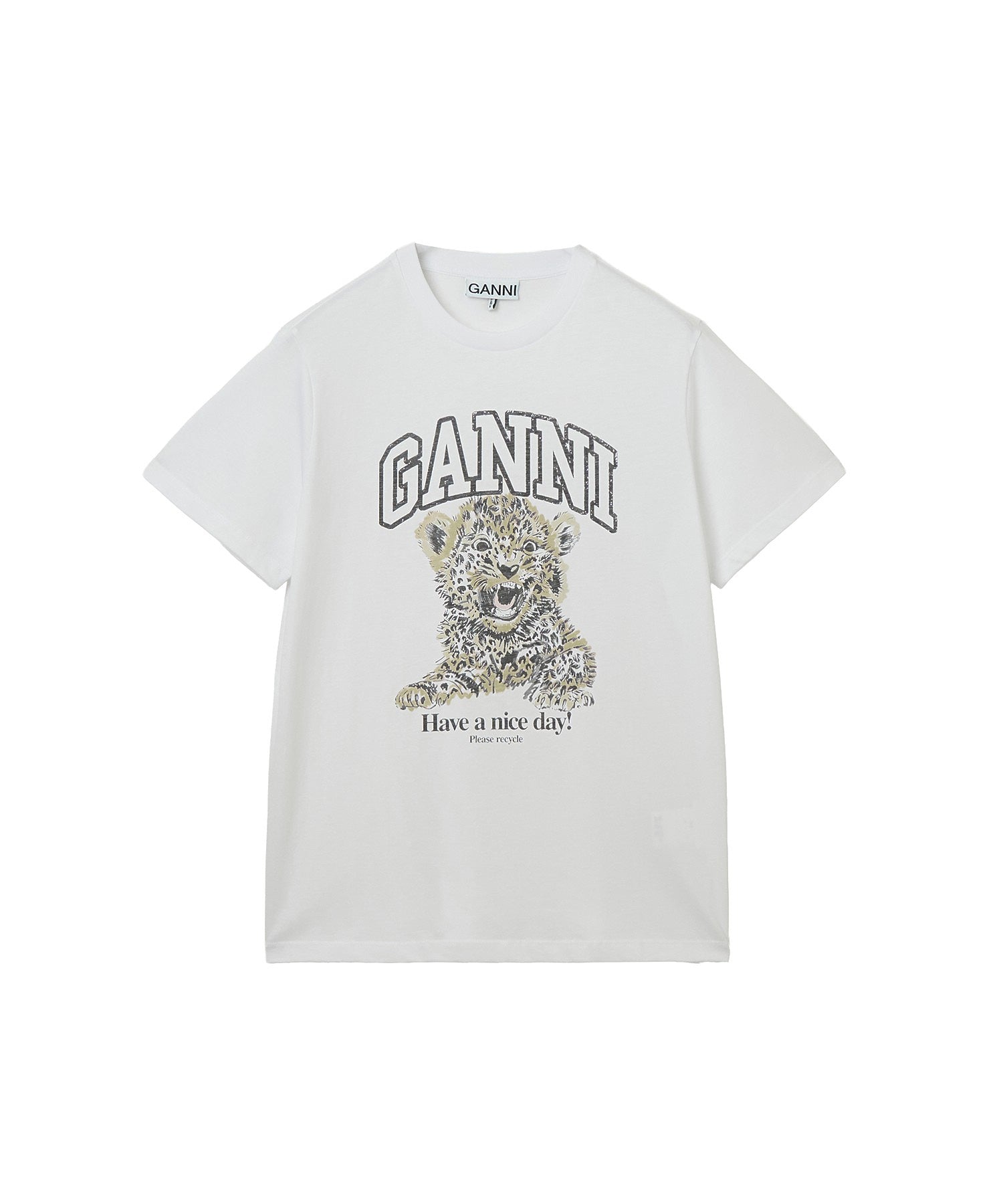 GANNI/BASIC JERSEY LEOPARD RELAXED T-SHIRT
