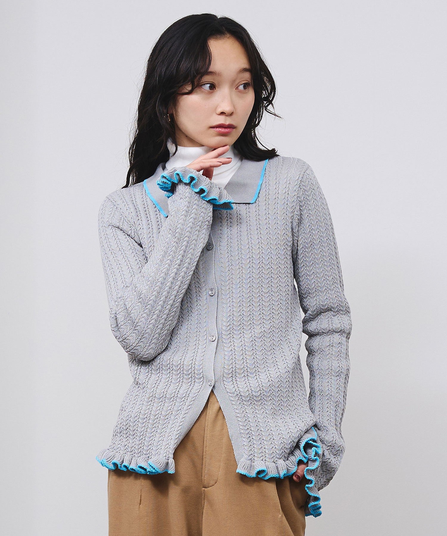 RUFFLED KNIT CARDIGAN – calif（カリフ）公式サイト