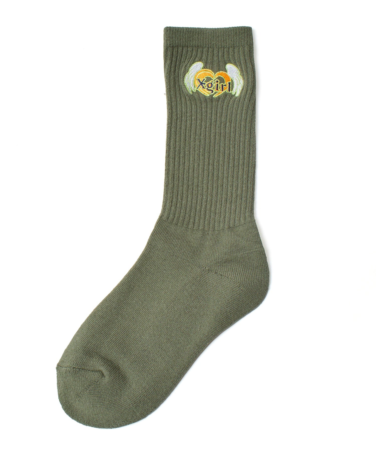 HEART AND WING EMBROIDERED SOCKS