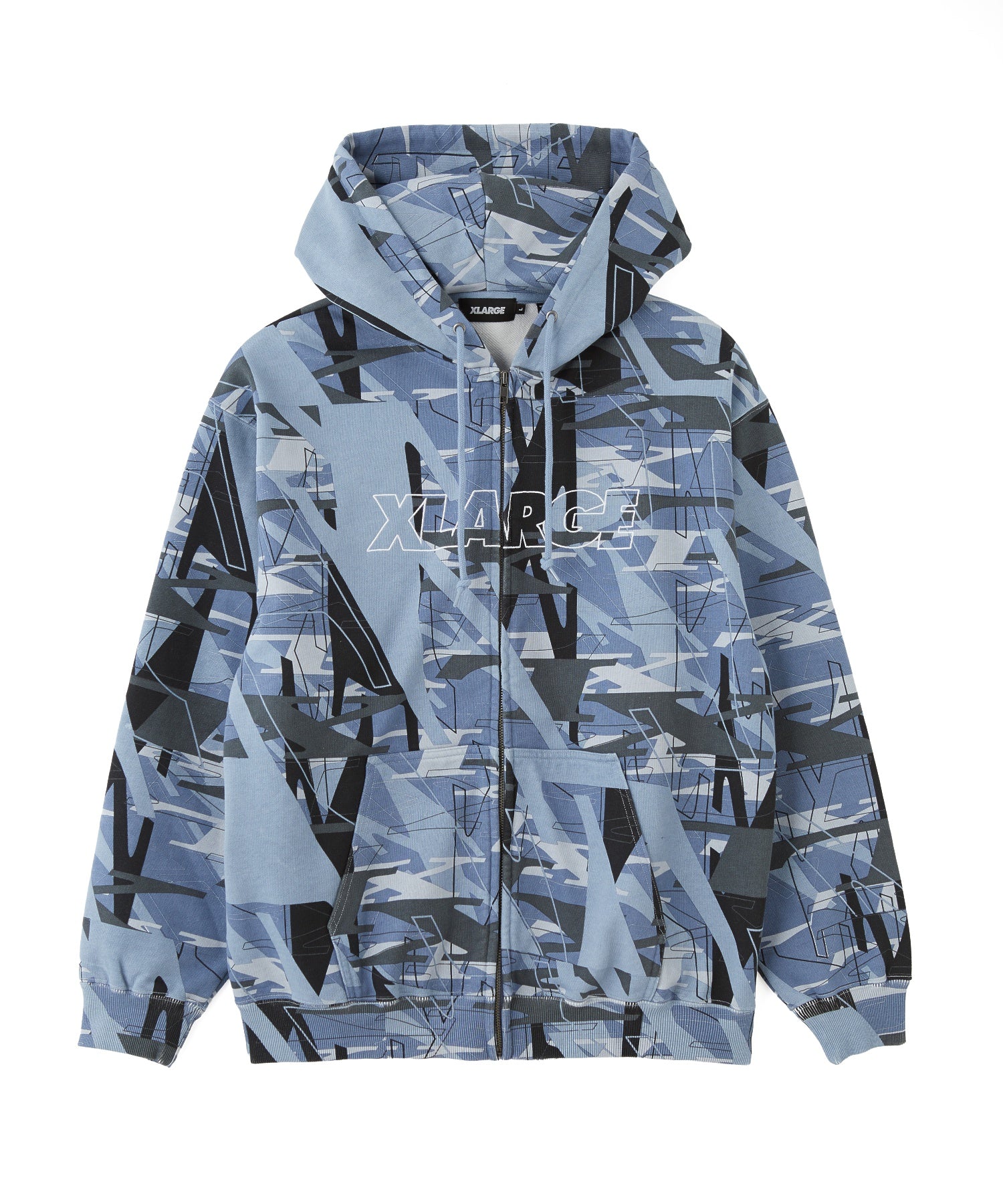 ALLOVER PRINT ZIP HOODED SWEATSHIRT