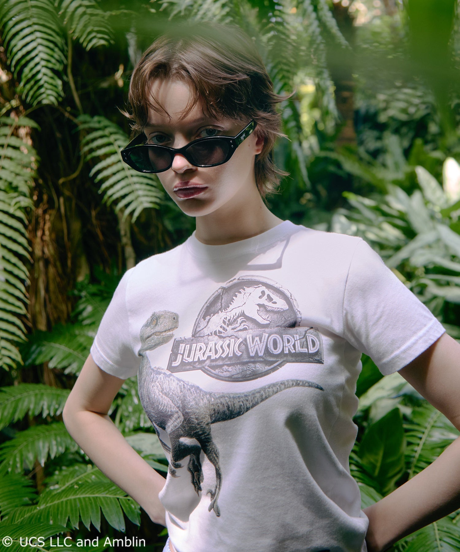 X-girl × JURASSIC WORLD S/S BABY TEE