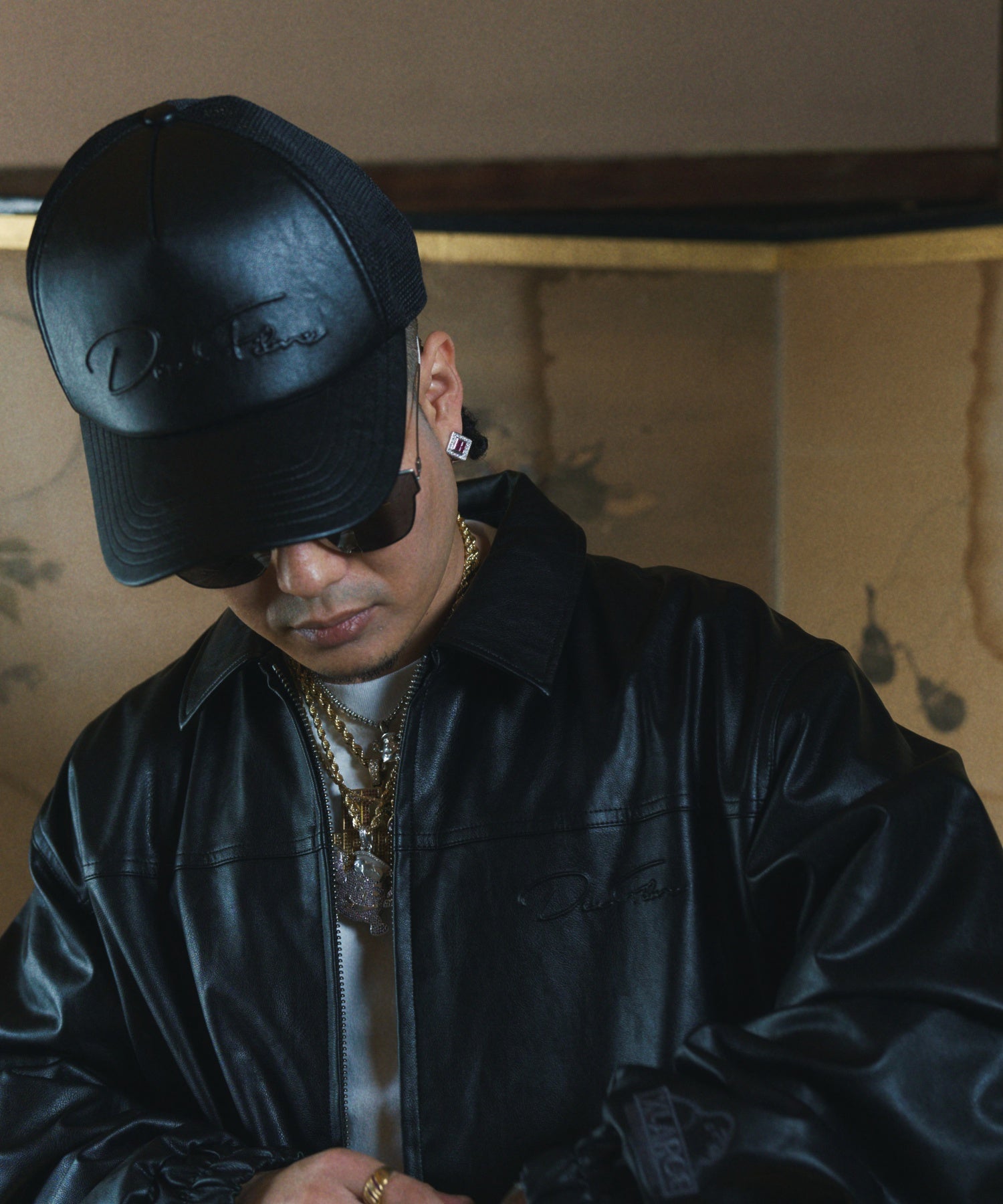 XLARGE×DexFilmz FAUX LEATHER MESH CAP