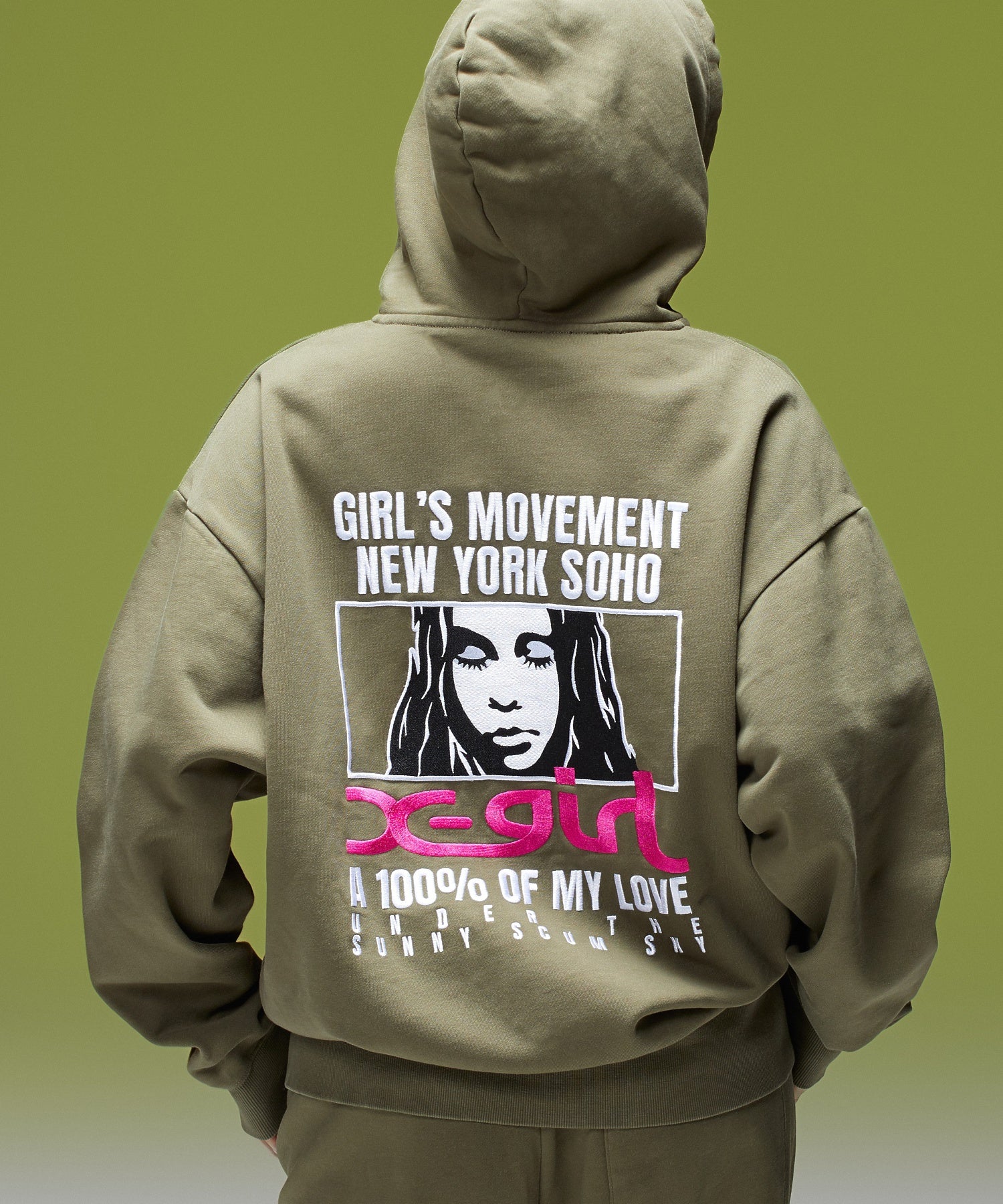 FACE BOX AND MESSAGE ZIP UP SWEAT HOODIE