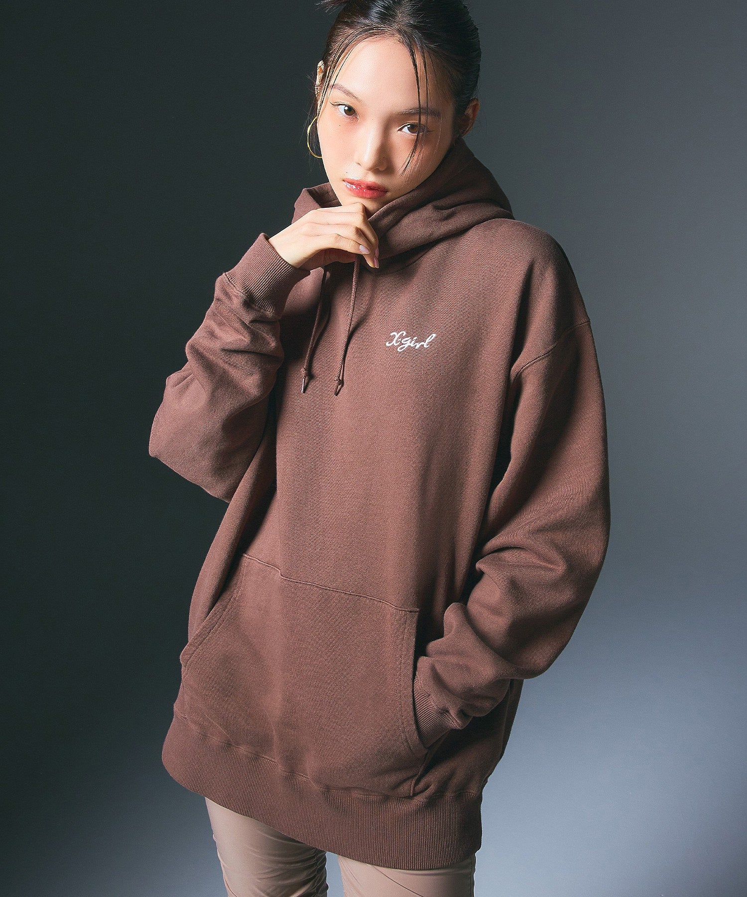 BUTTERFLY PATCH OVERSIZED SWEAT HOODIE