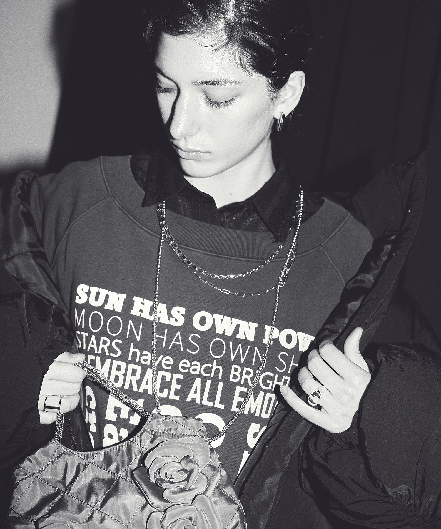 GENE HEAVENS/TUCK SLEEVE GRAPHIC LOGO SWEAT