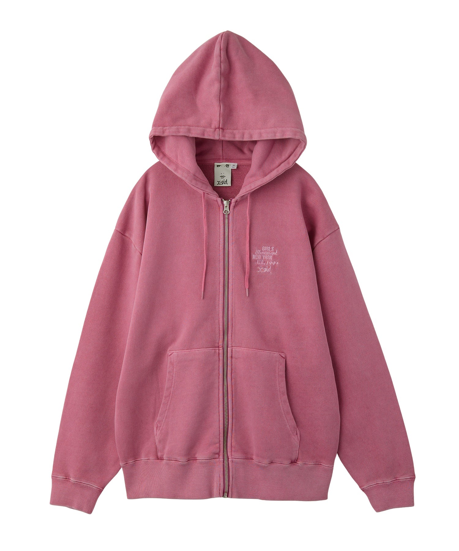MIX LOGO & FACE FADED ZIP UP SWEAT HOODIE