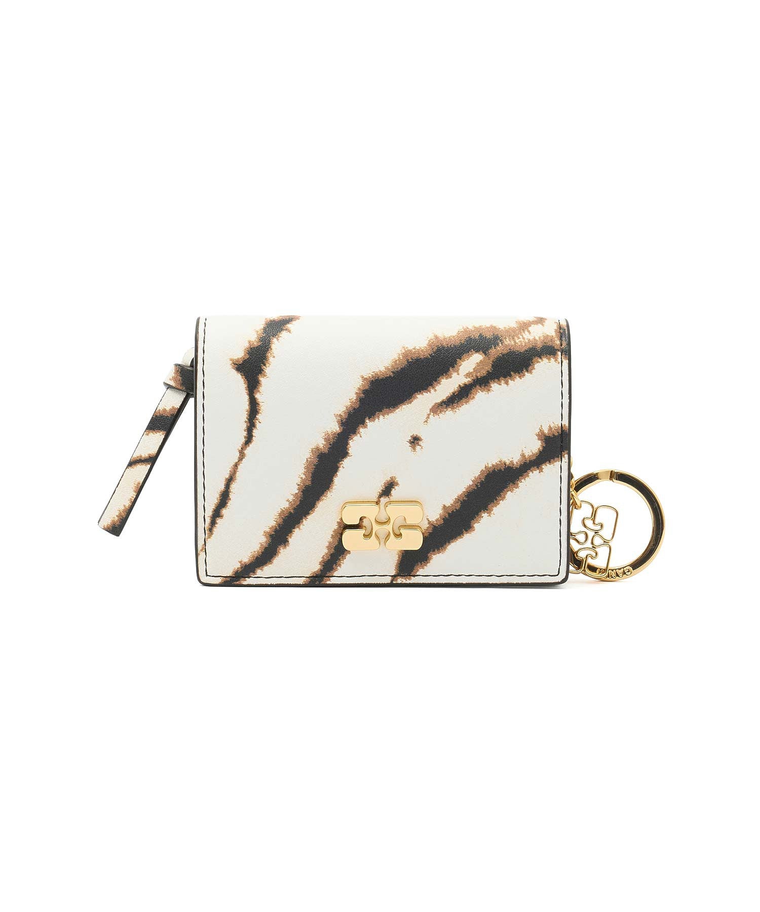 GANNI/BOU CARD HOLDER WITH FLAP ZEBRA PRINT