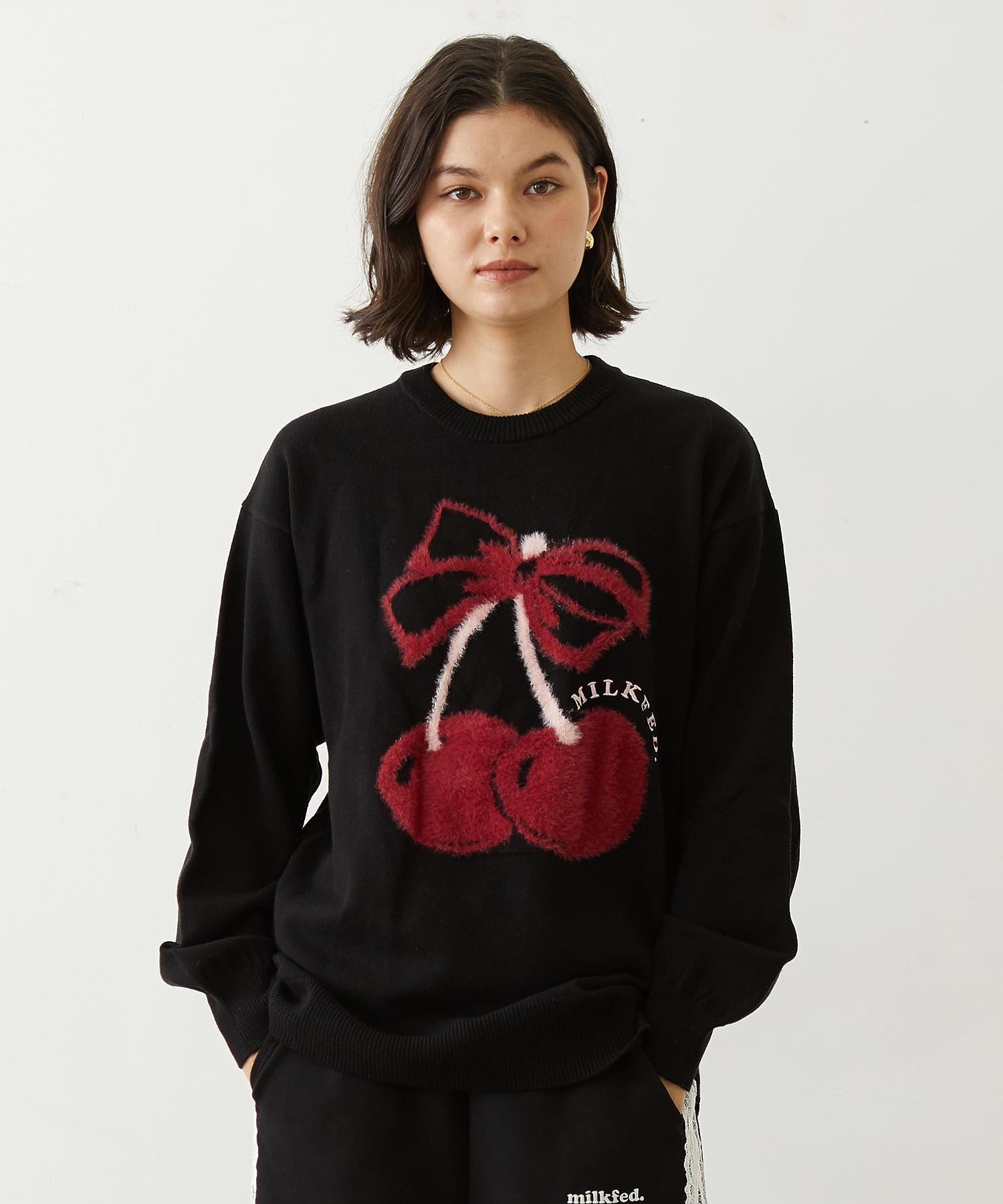 CHERRY LOGO KNIT TOP
