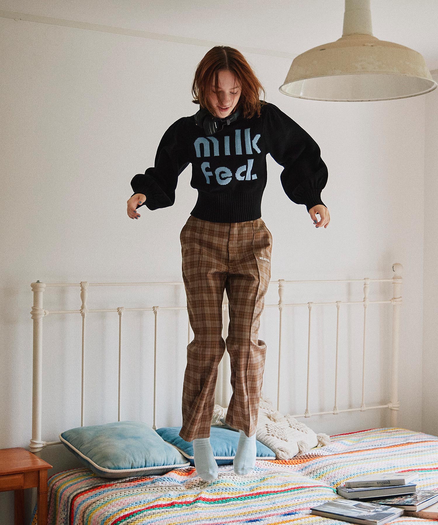 MILKFED LOGO KNIT TOP