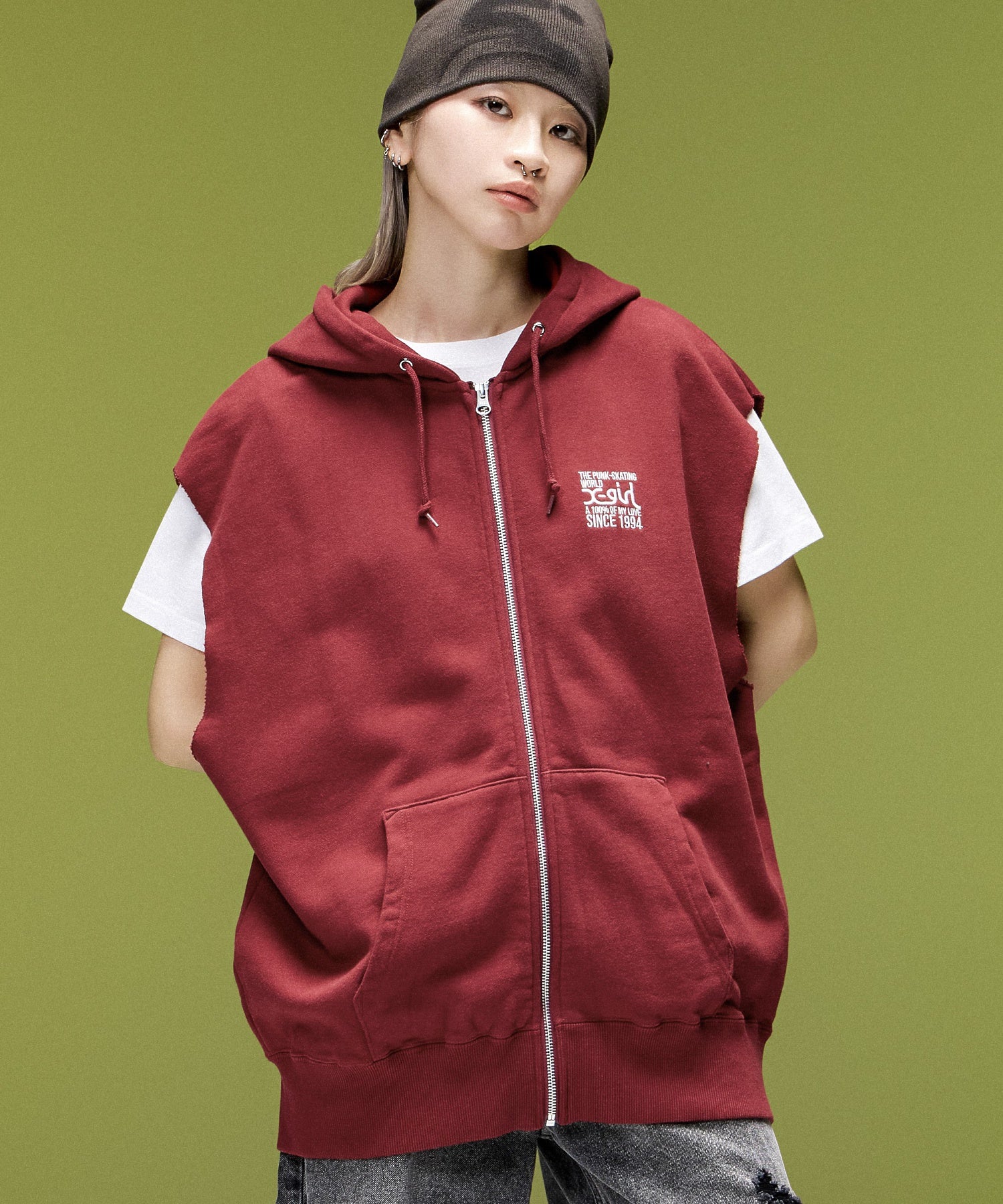 SIGNBOARD LOGO ZIP UP SWEAT VEST