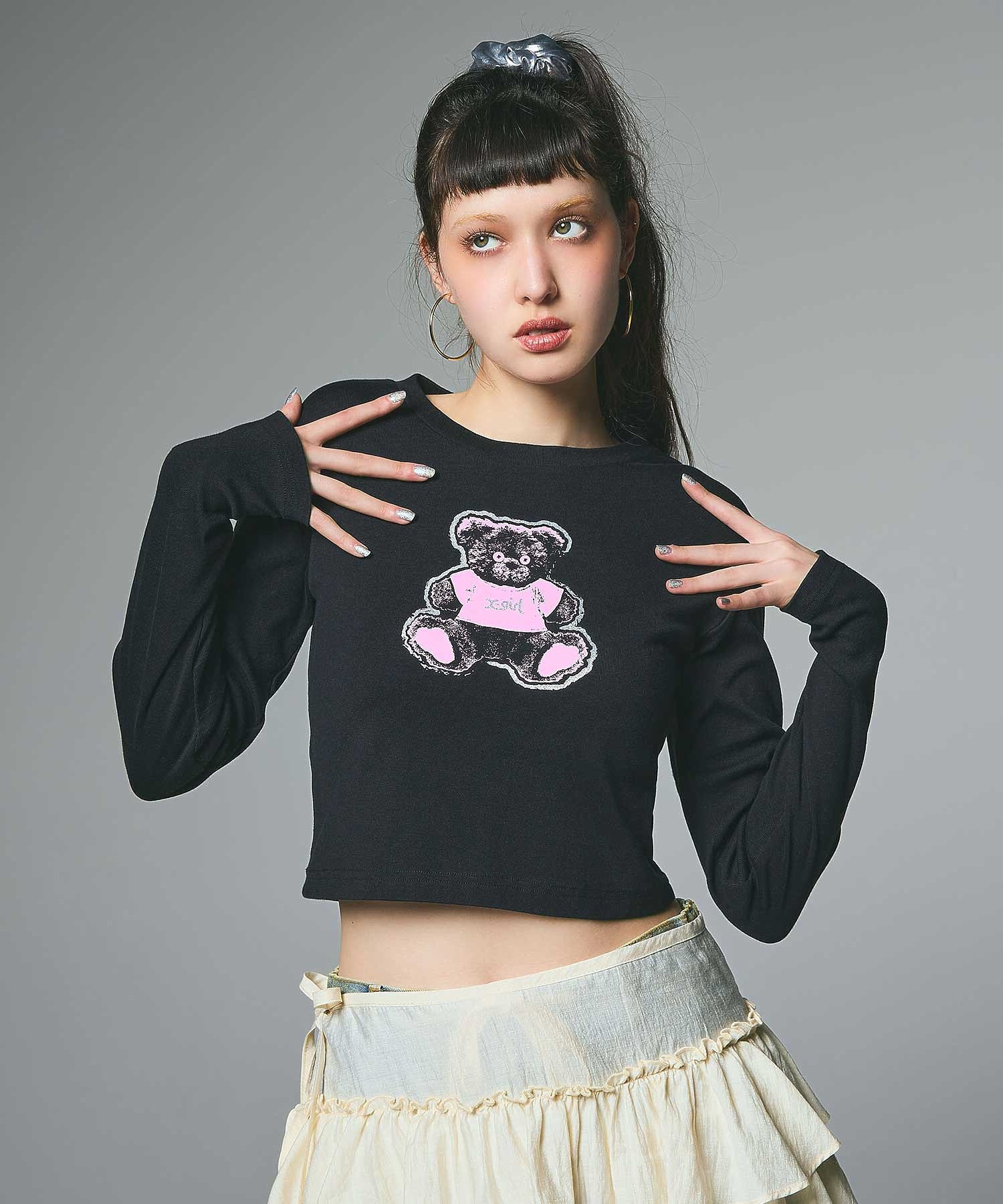 STUFFED BEAR L/S BABY TEE