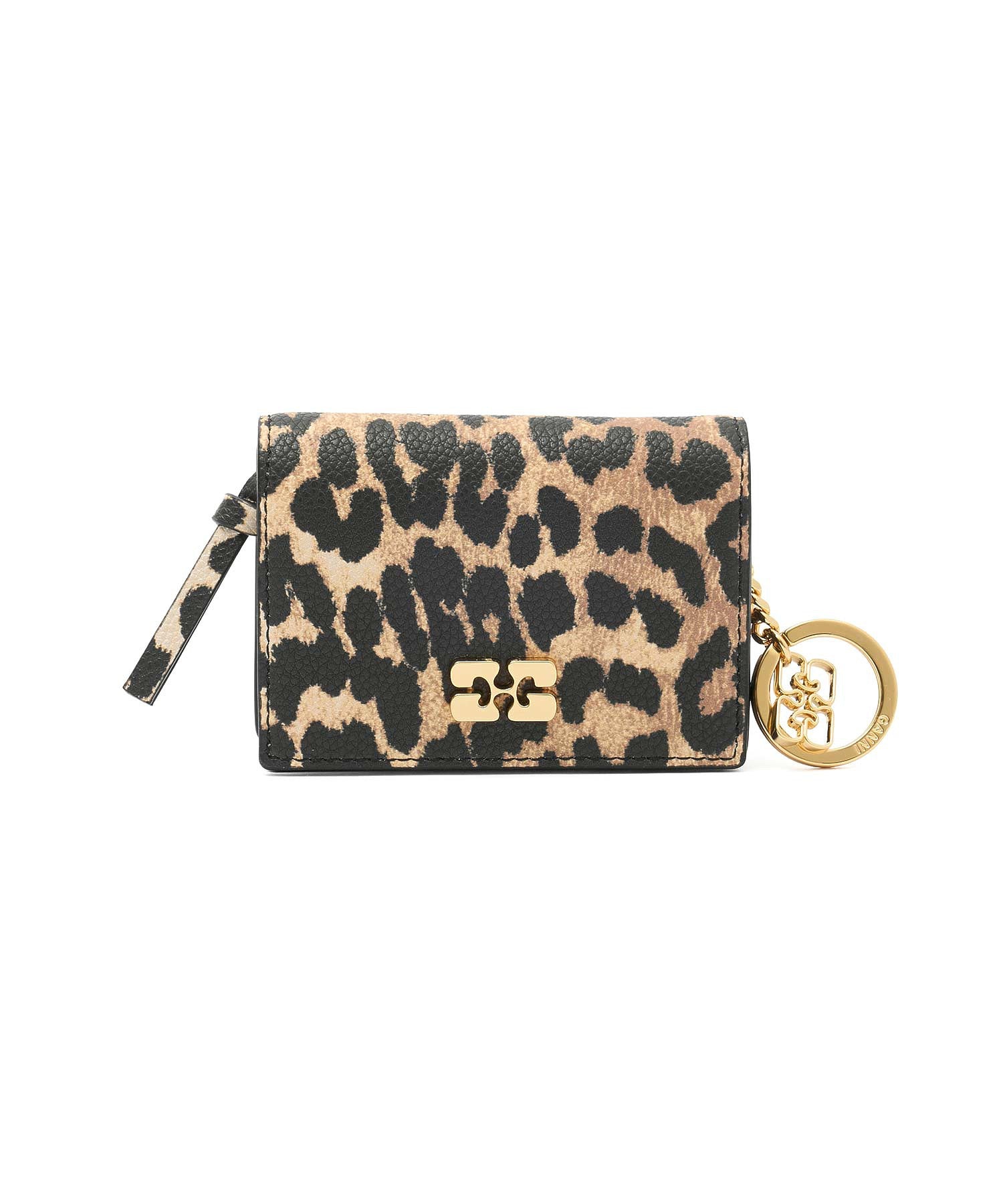 GANNI/BOU CARD HOLDER WITH FLAP PRINTED GRAINED