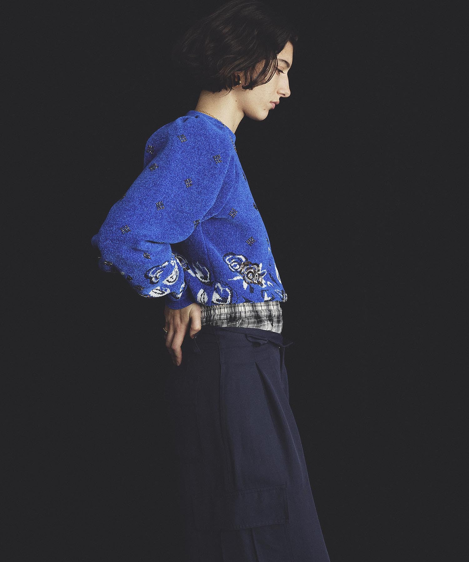 mici/BEADS and SEQUIN EMBROIDERY KNIT TOP