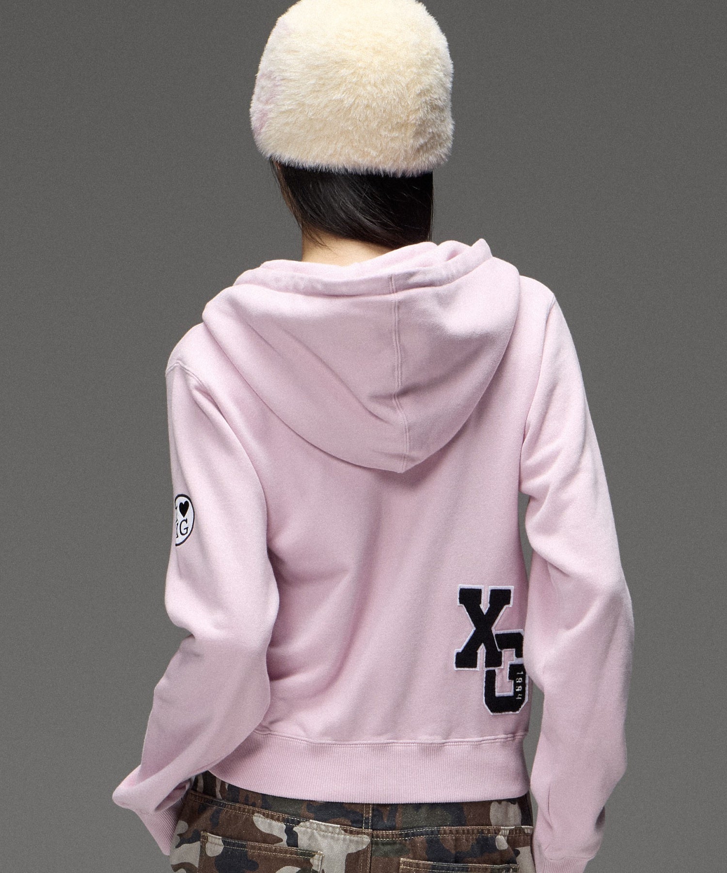 X-girl PATCHES COMPACT ZIP UP SWEAT HOODIE