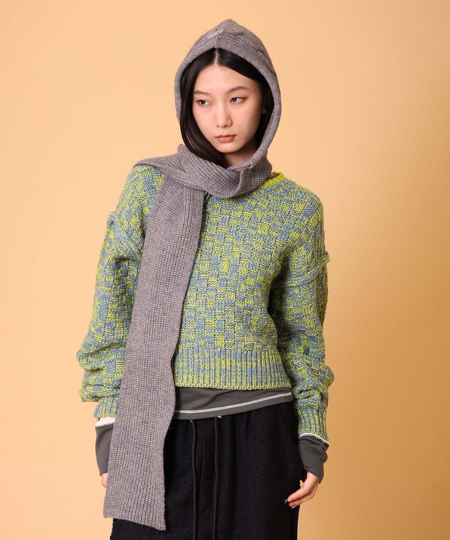 ニットフードマフラー