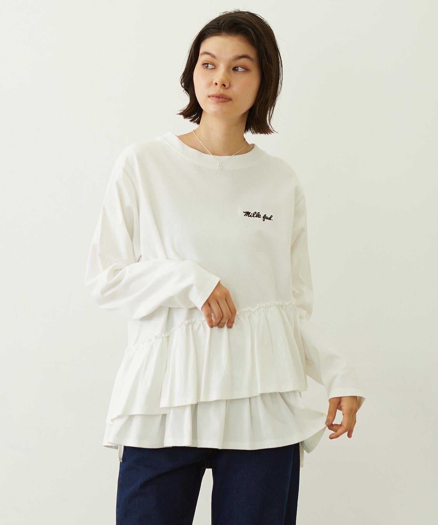 ASYMMETRIC FRILL TOP