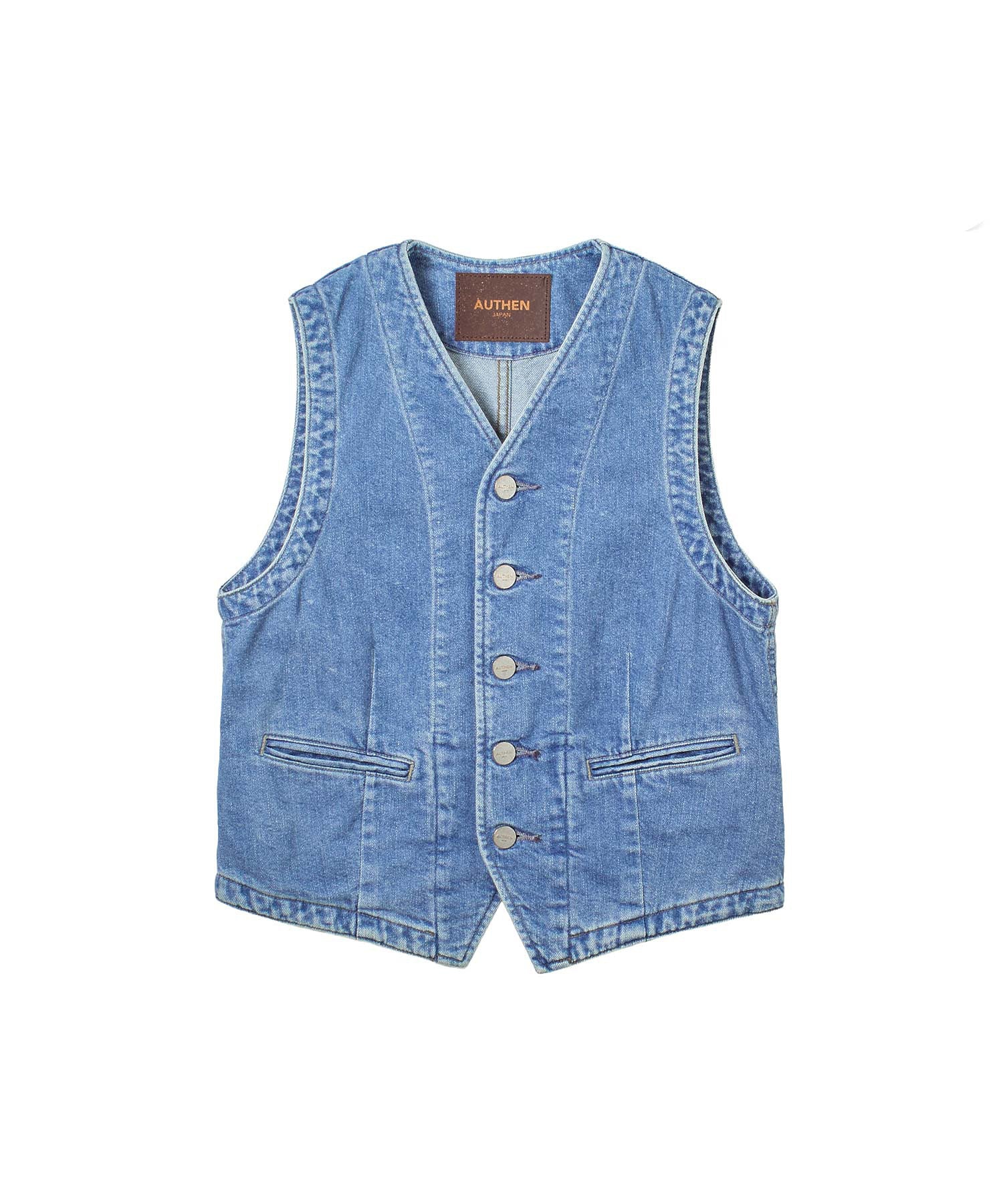 AUTHEN/SLIKNIZED DENIM VEST