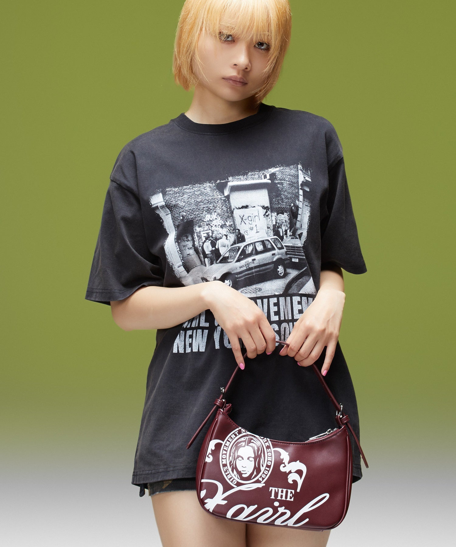 FAUX LEATHER FACE HANDBAG