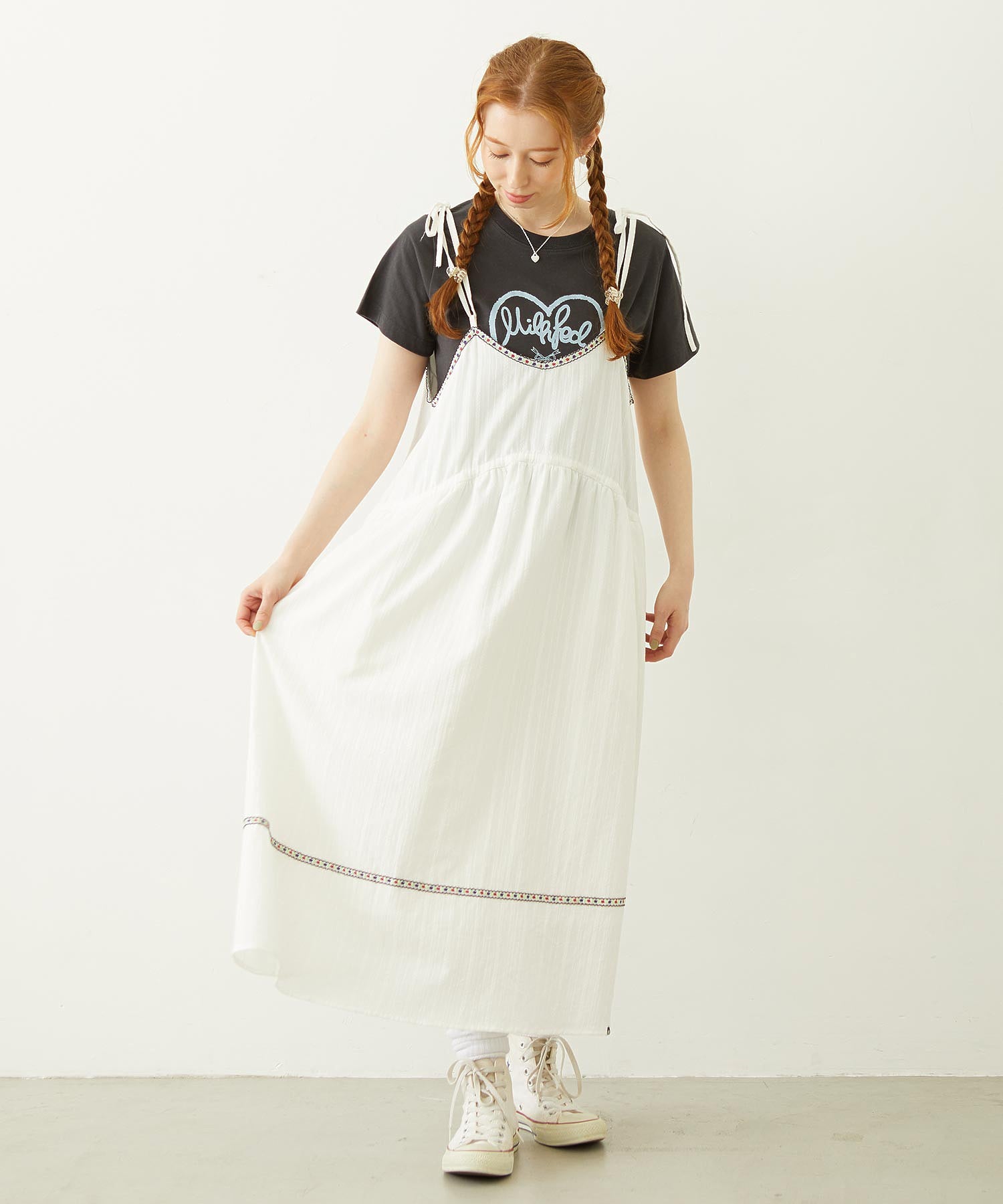 TYROLEAN TAPE CAMI DRESS