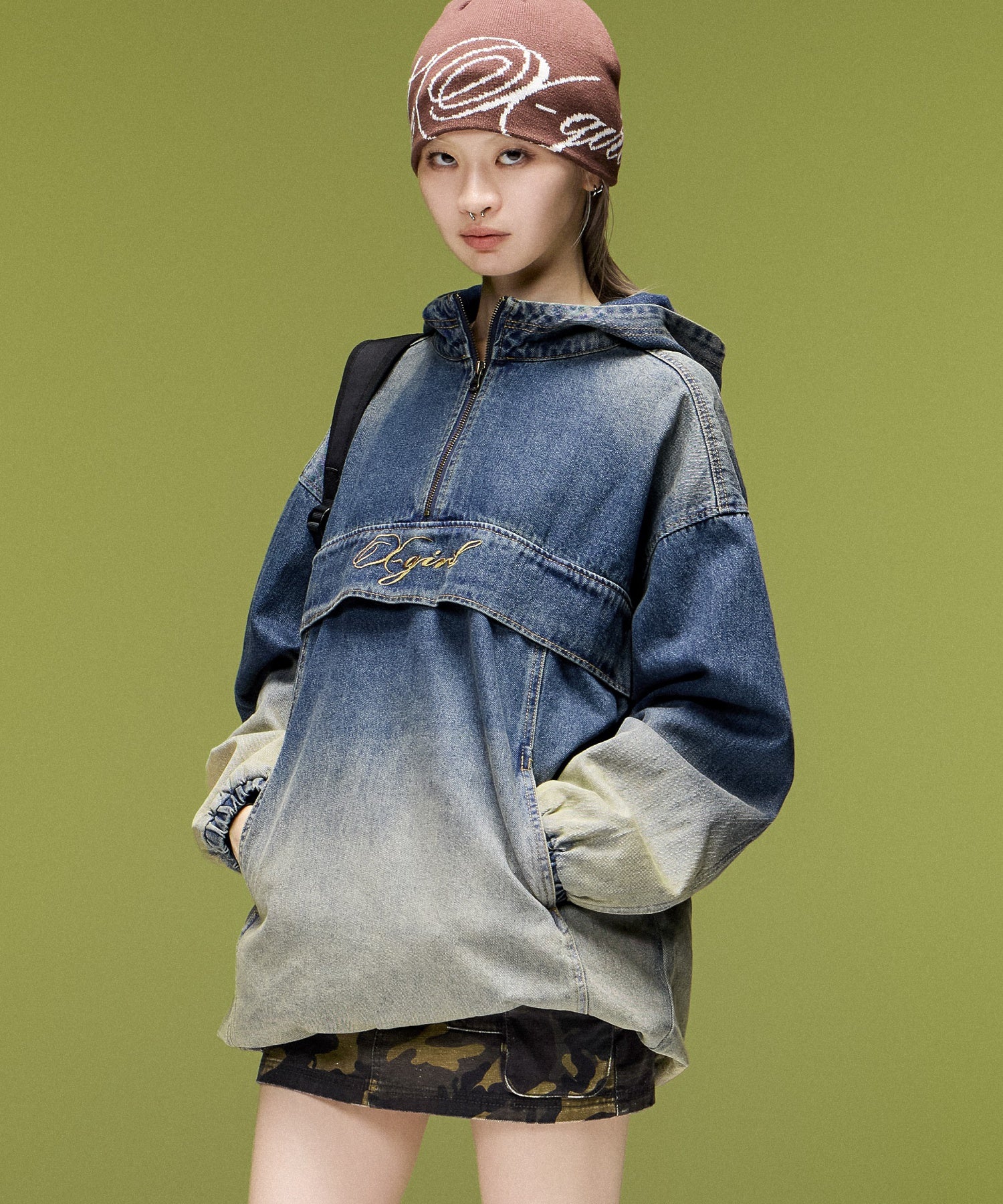 DUSTY DENIM ANORAK DRESS
