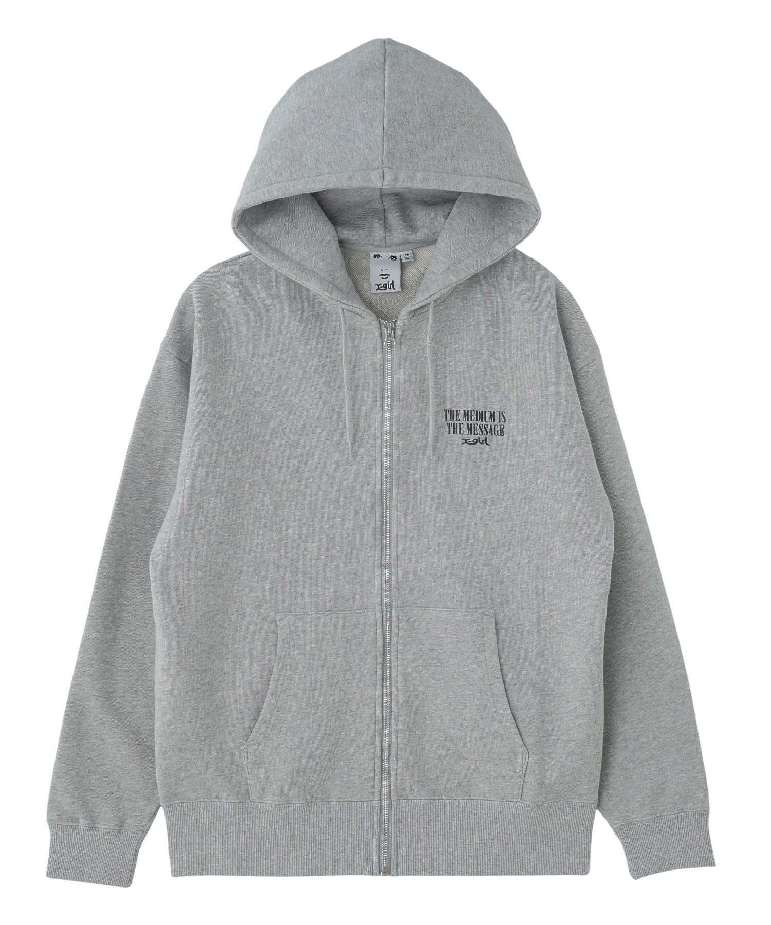 VINTAGE LABEL FACE LOGO ZIP UP SWEAT HOODIE