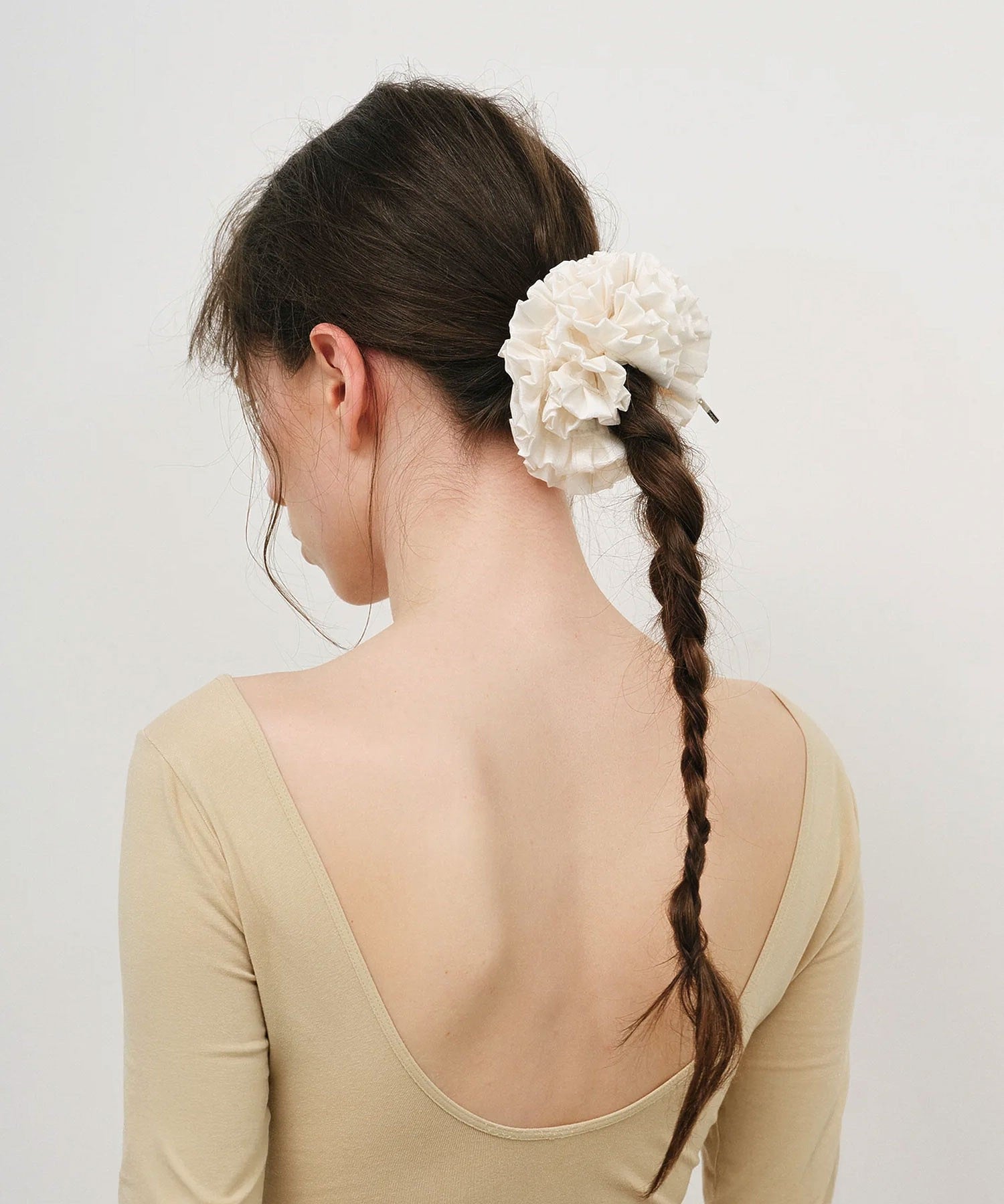heyep/Ruffled Silk Scrunchie