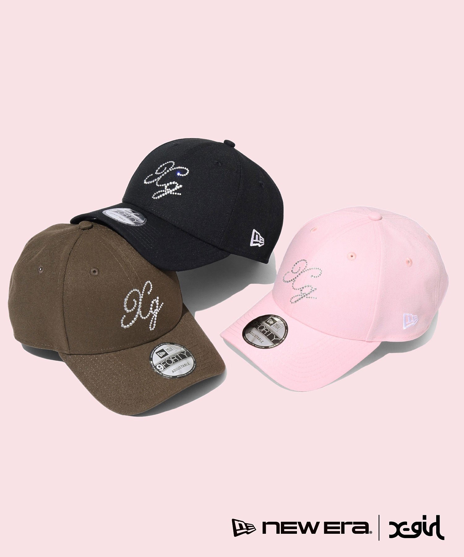 X-girl × NEW ERA(R) 9FORTY RHINESTONE LOGO CAP