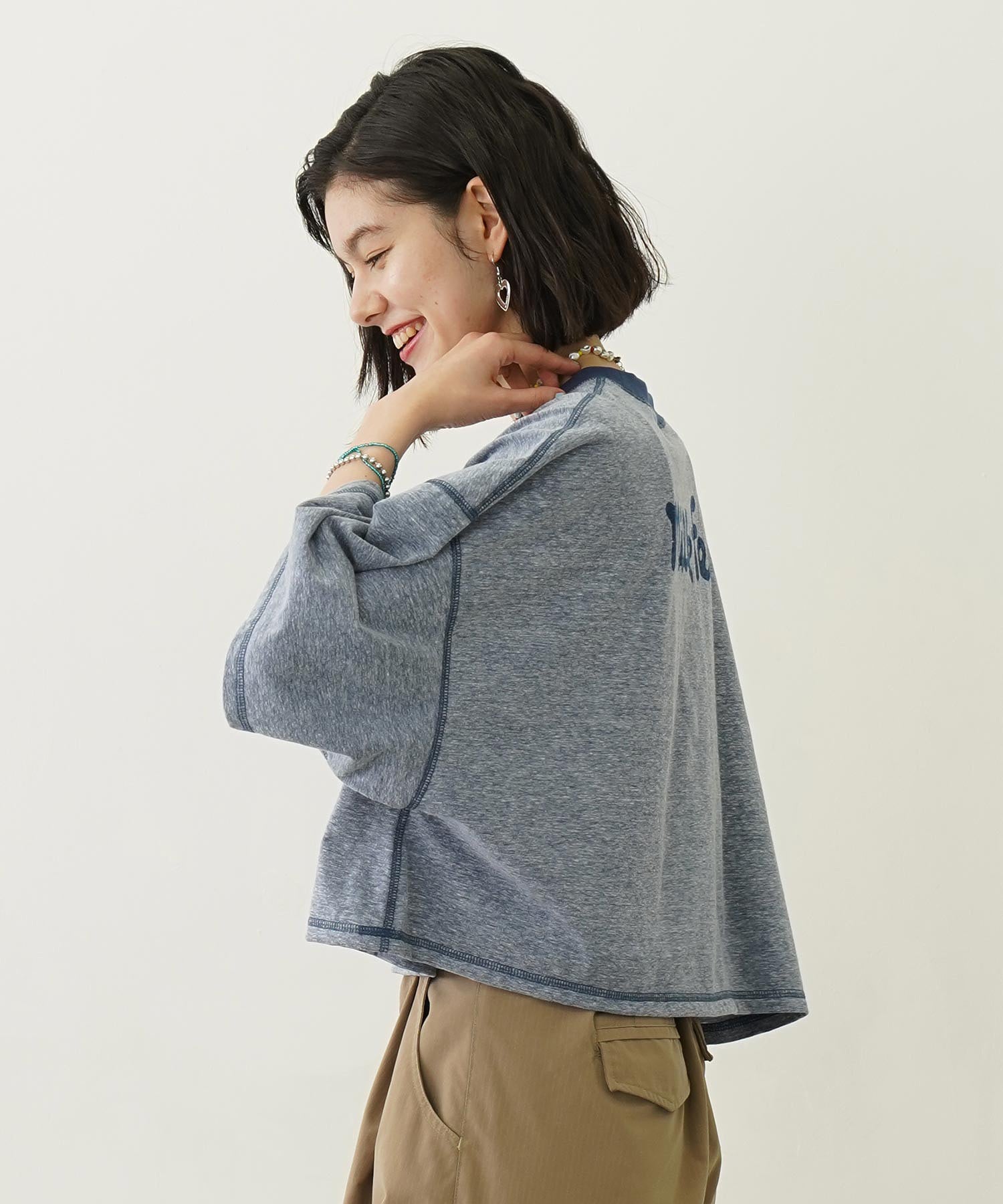 COLOR STITCH WIDE S/S TOP