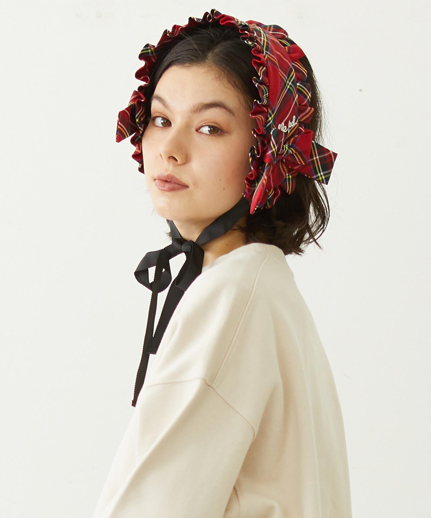 FRILLED TARTAN EARMUFFS