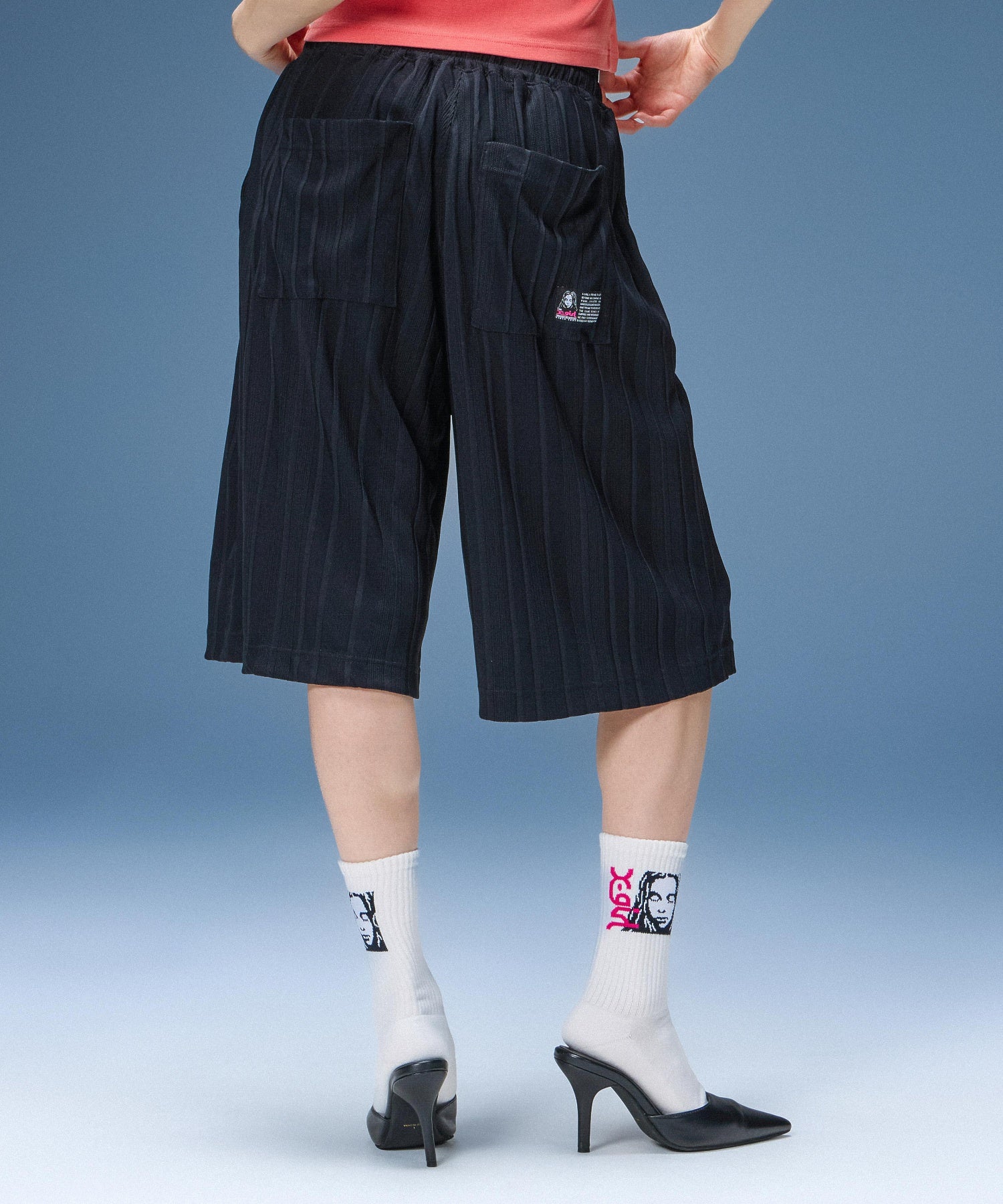 SIDE LOGO FACE RIBBED SOCKS