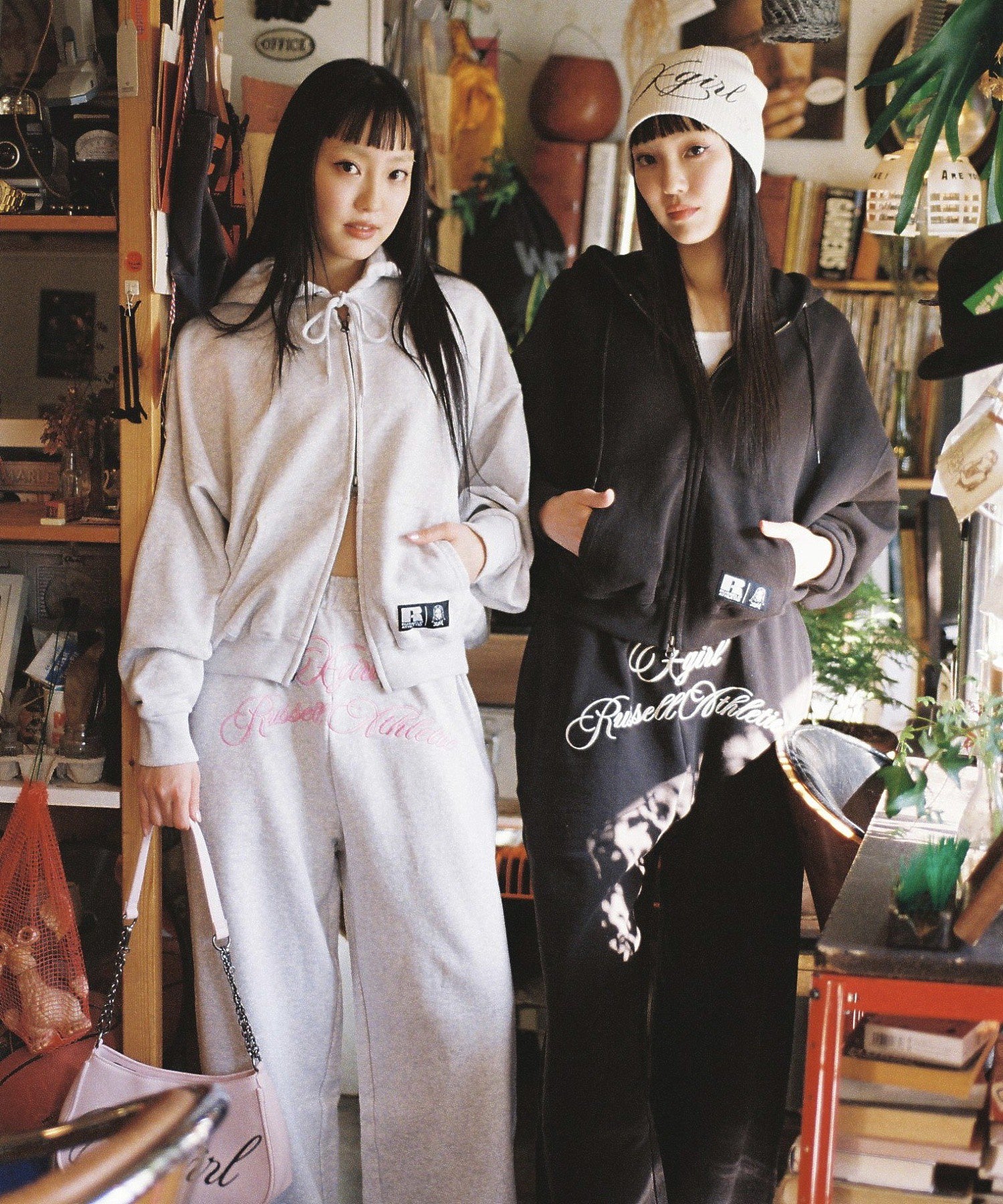 X-girl × Russell SCRIPT LOGO SWEATPANTS